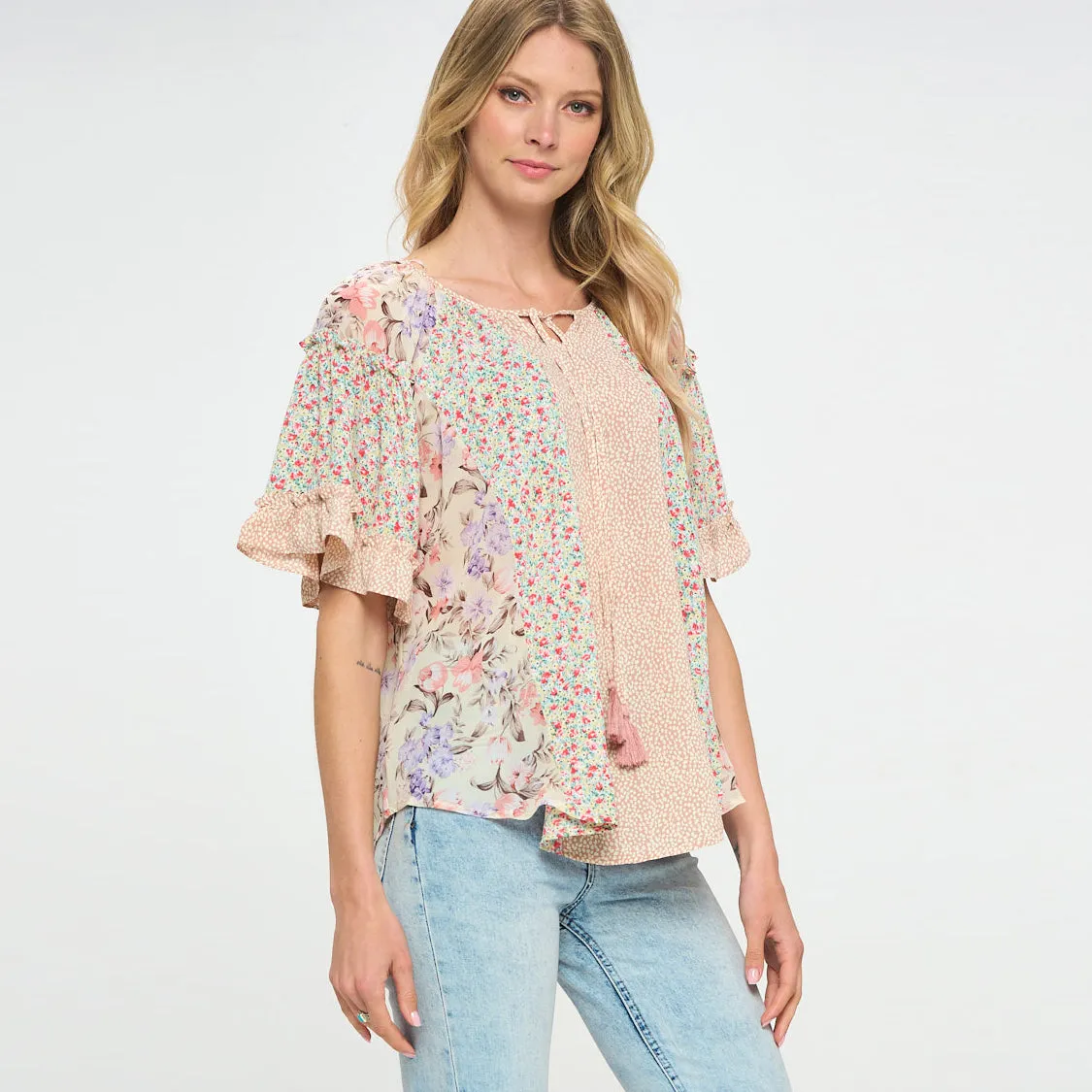 Tassel Tie Bohemian Blouse