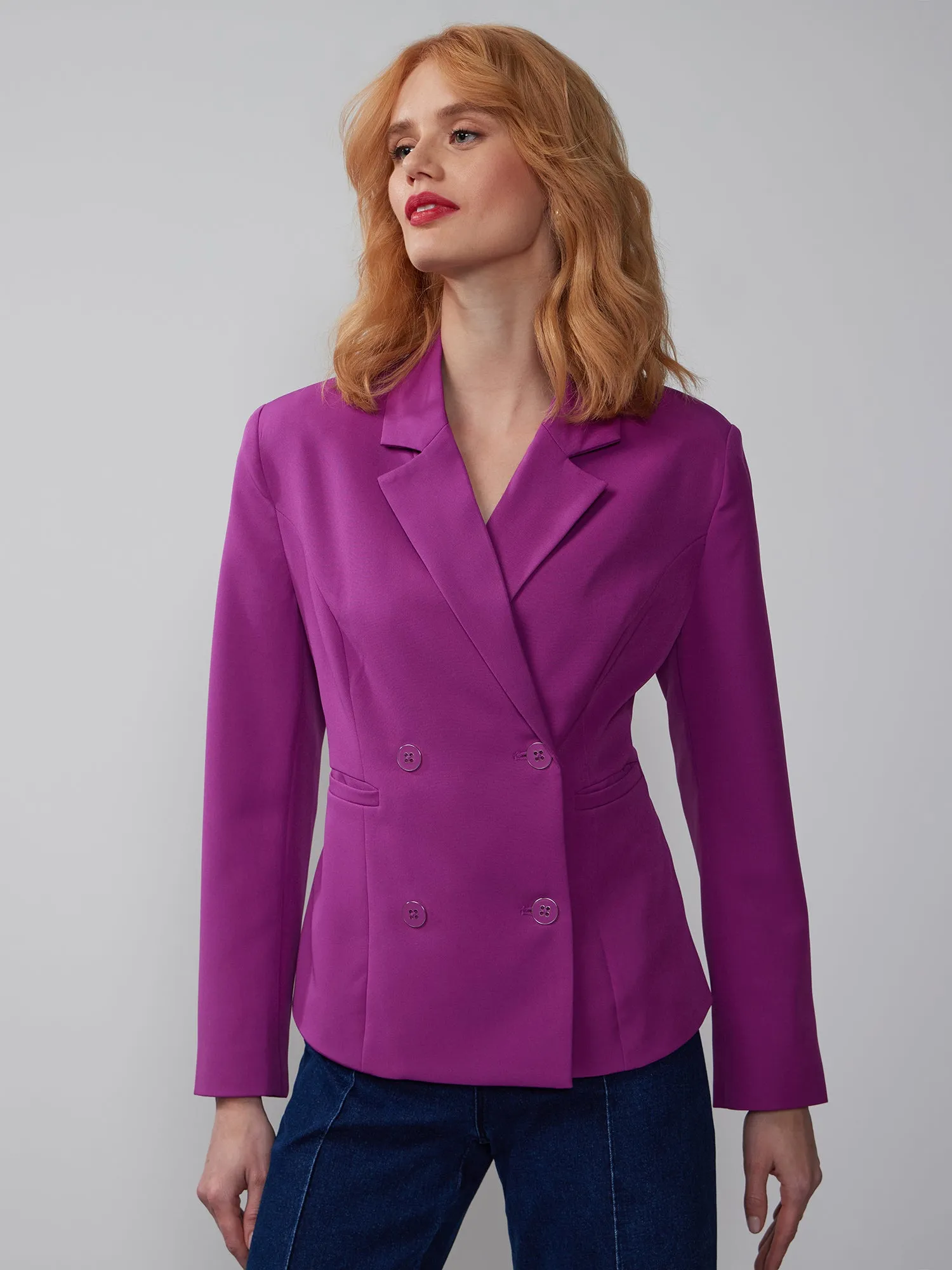 Tech Twill Double Breasted Blazer