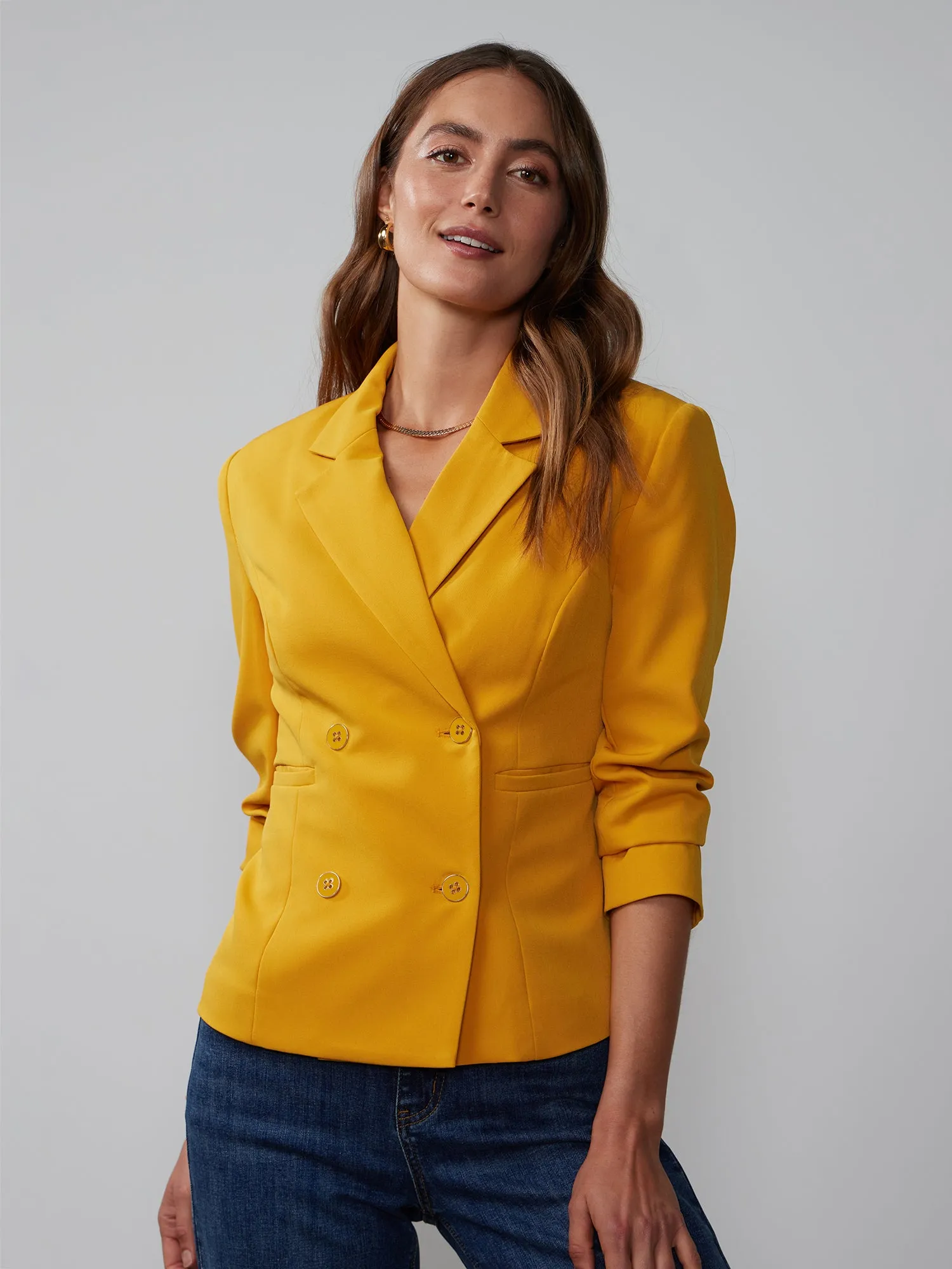 Tech Twill Double Breasted Blazer