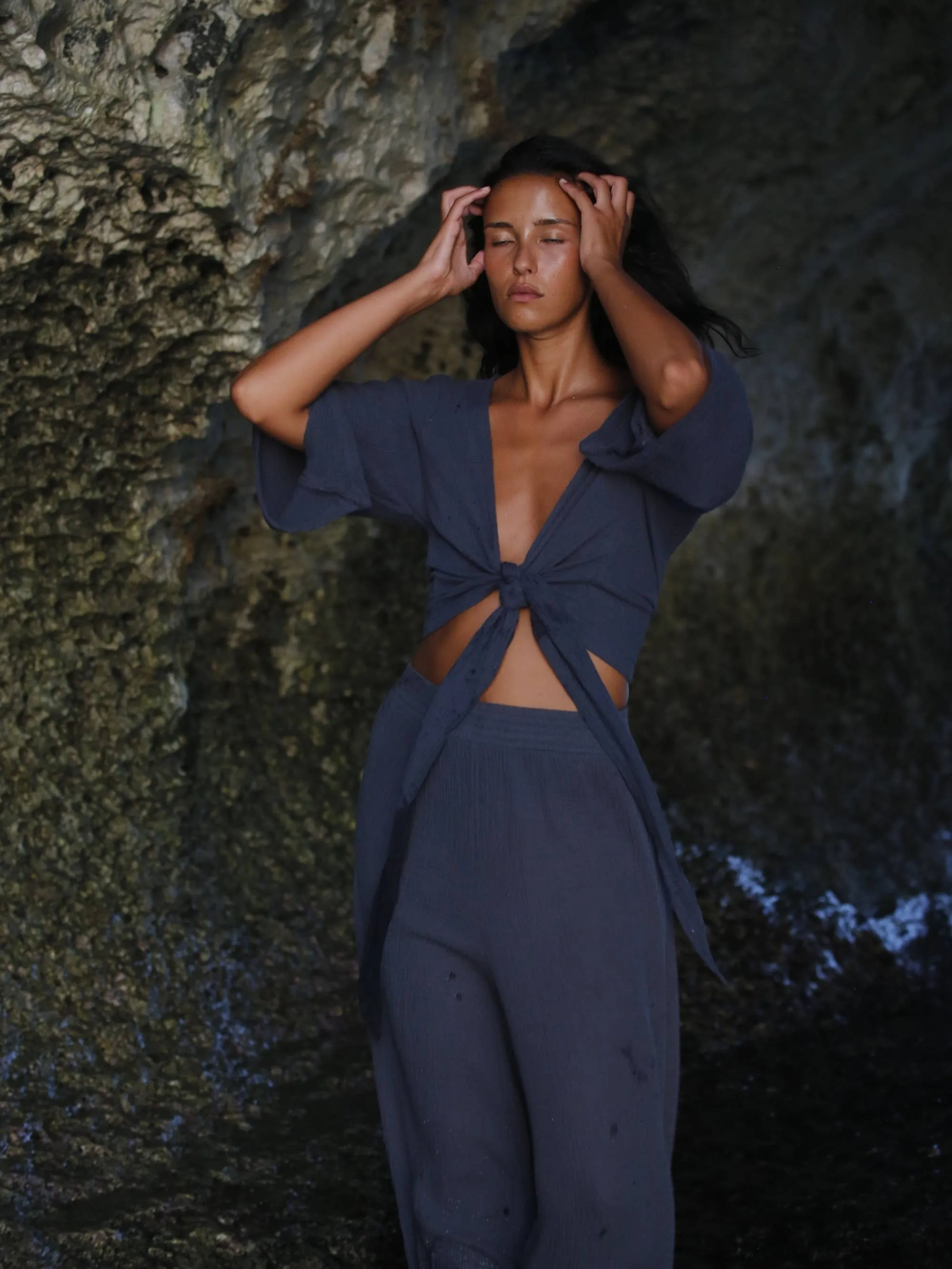 The Handloom - Skye Palazzo Pants - Navy