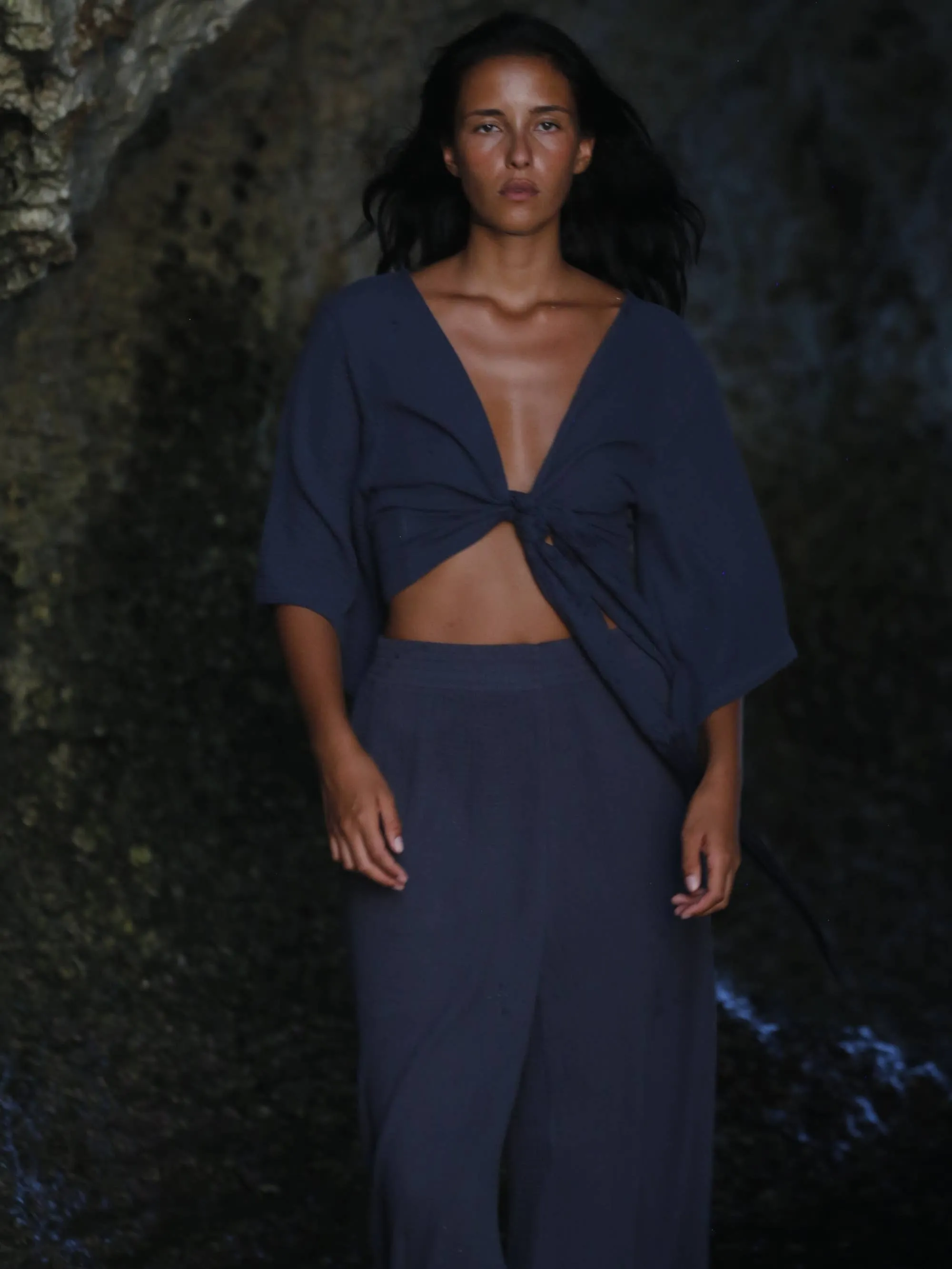 The Handloom - Skye Palazzo Pants - Navy