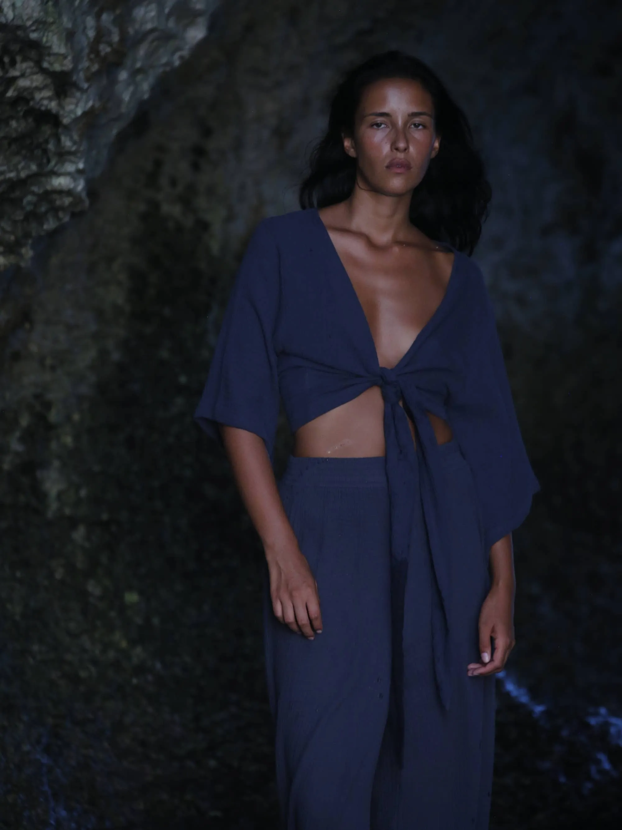 The Handloom - Skye Palazzo Pants - Navy