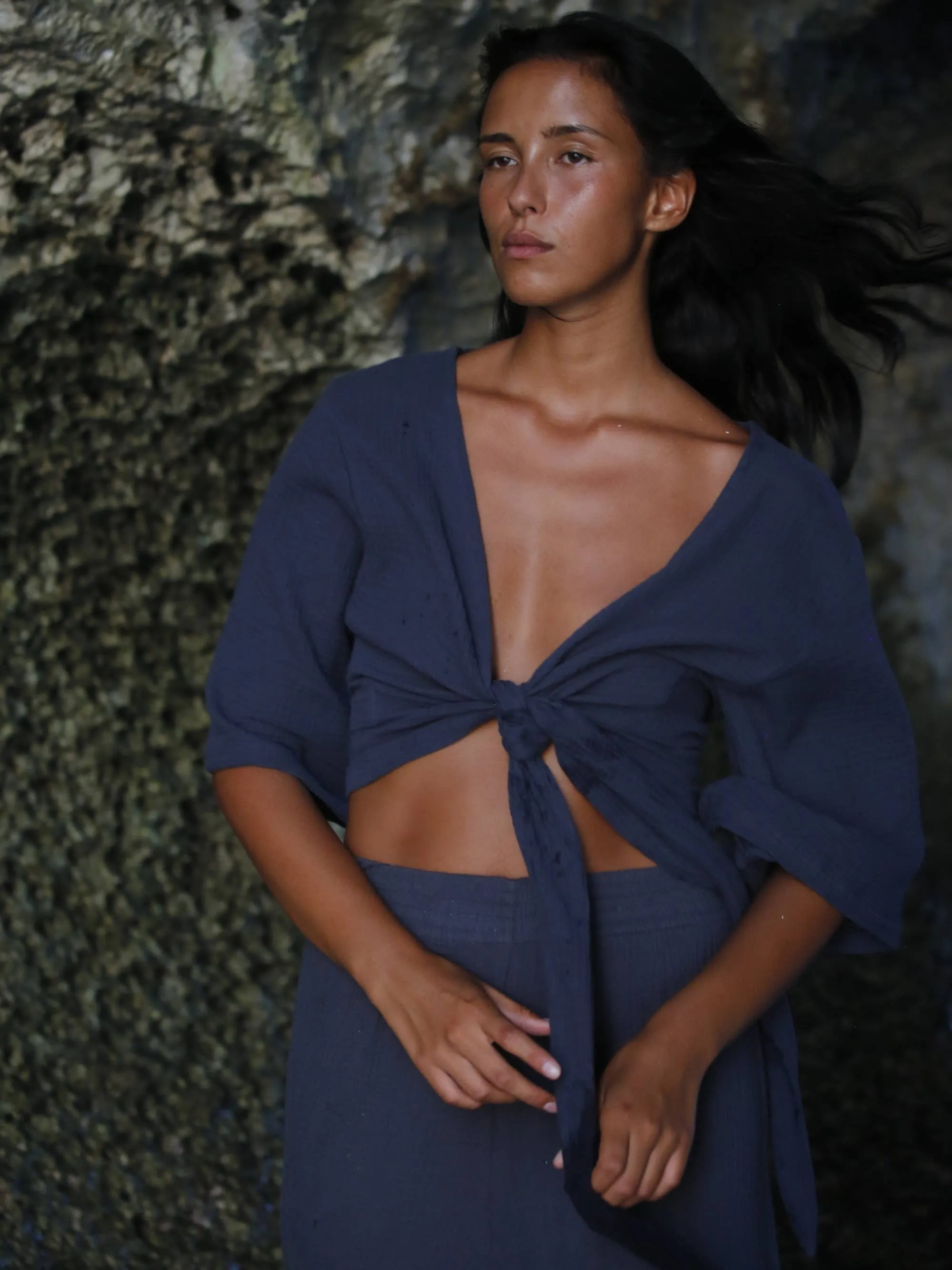 The Handloom - Skye Palazzo Pants - Navy