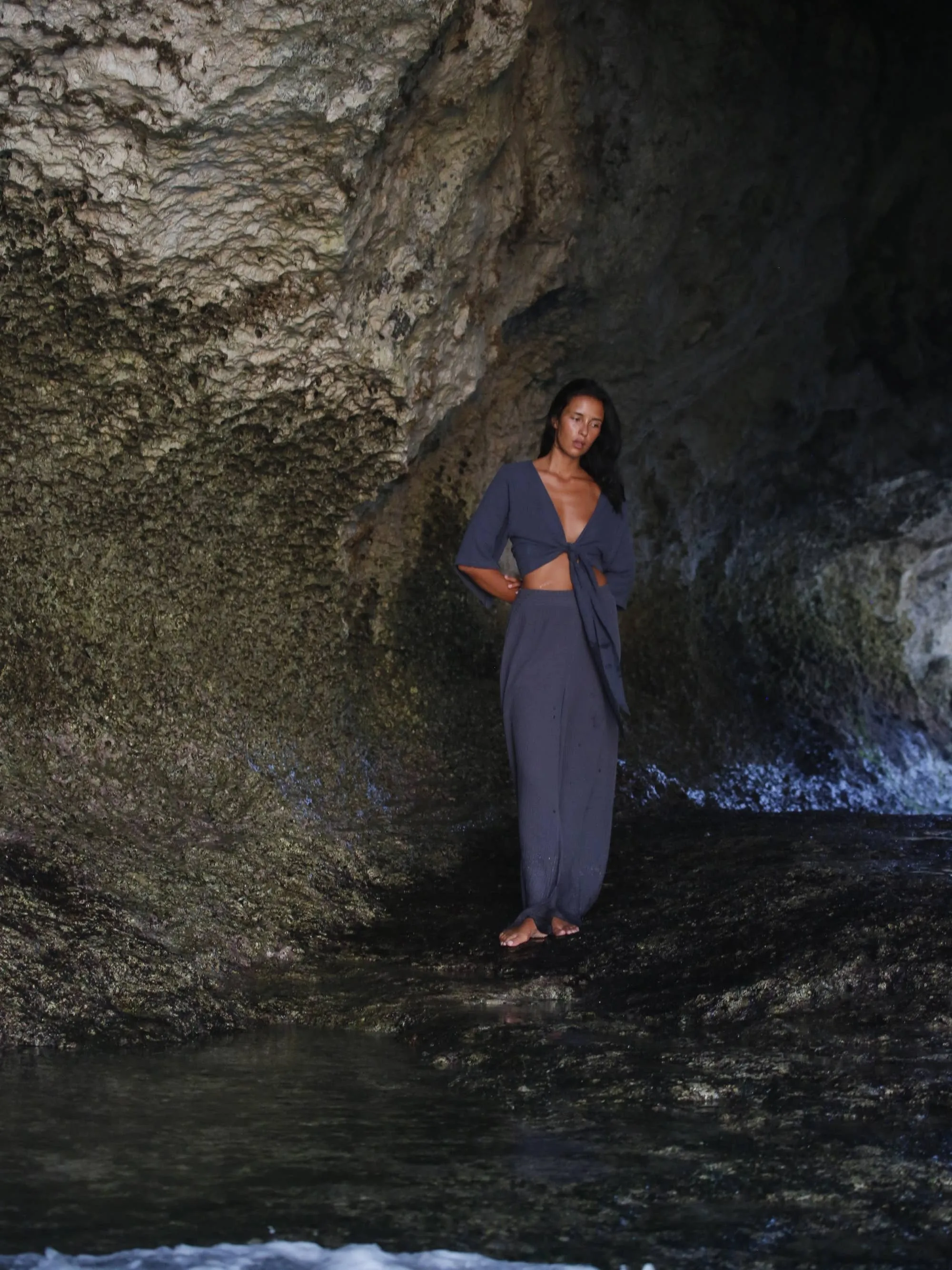 The Handloom - Skye Palazzo Pants - Navy