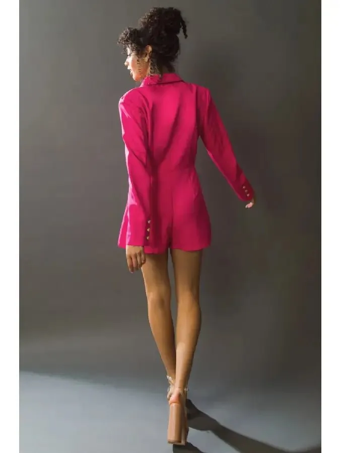 The Statement Romper - Fuchsia