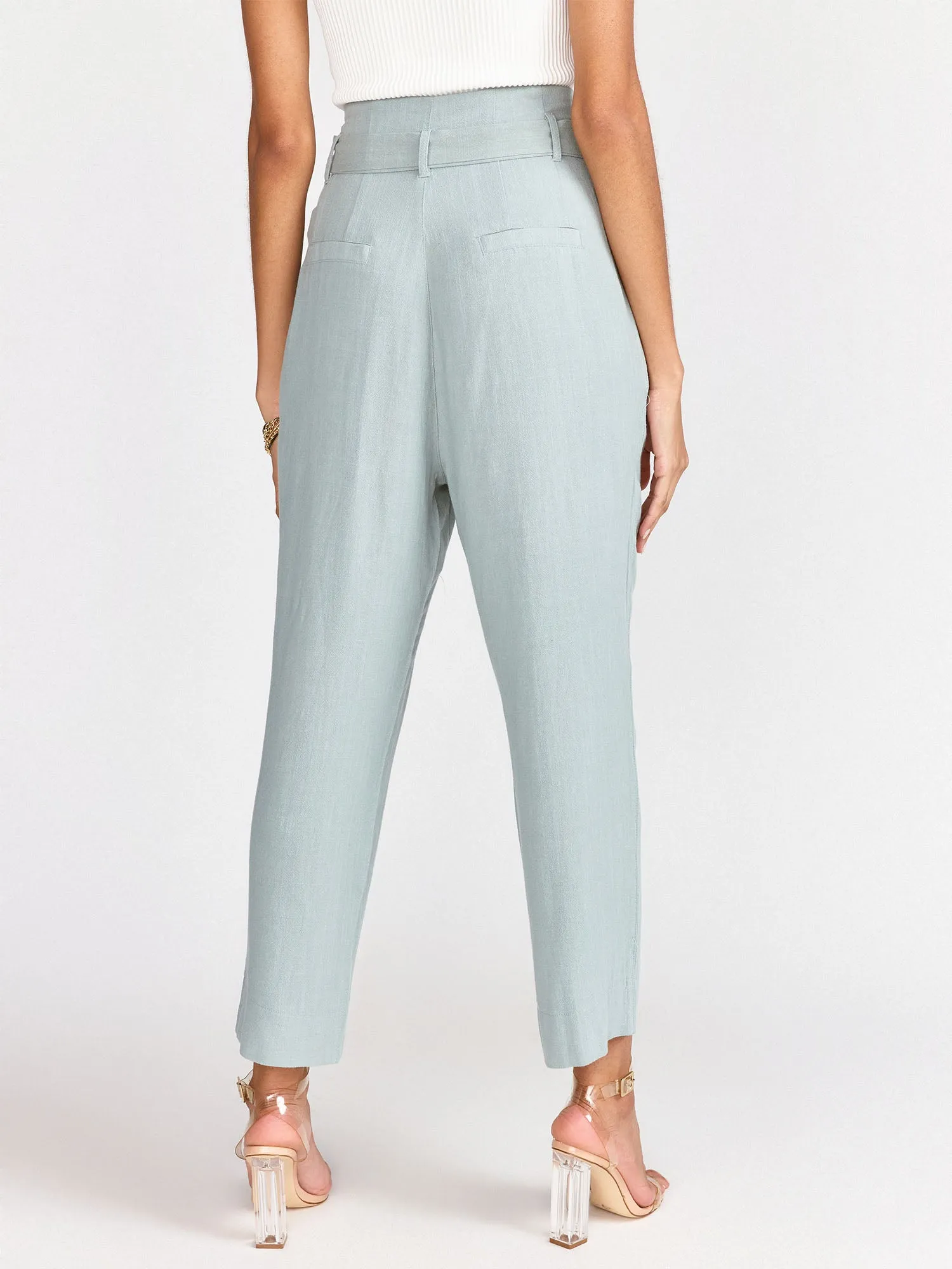 Tie Waist Pleated Crop Trousers - Gilli