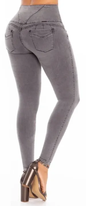Tiffany Push Up Jeans - High Waisted - Light Grey