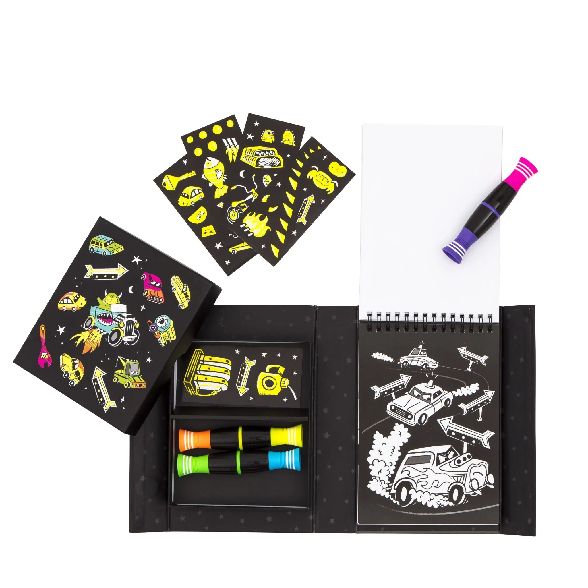 Tiger Tribe Neon Colouring Set Road Stars