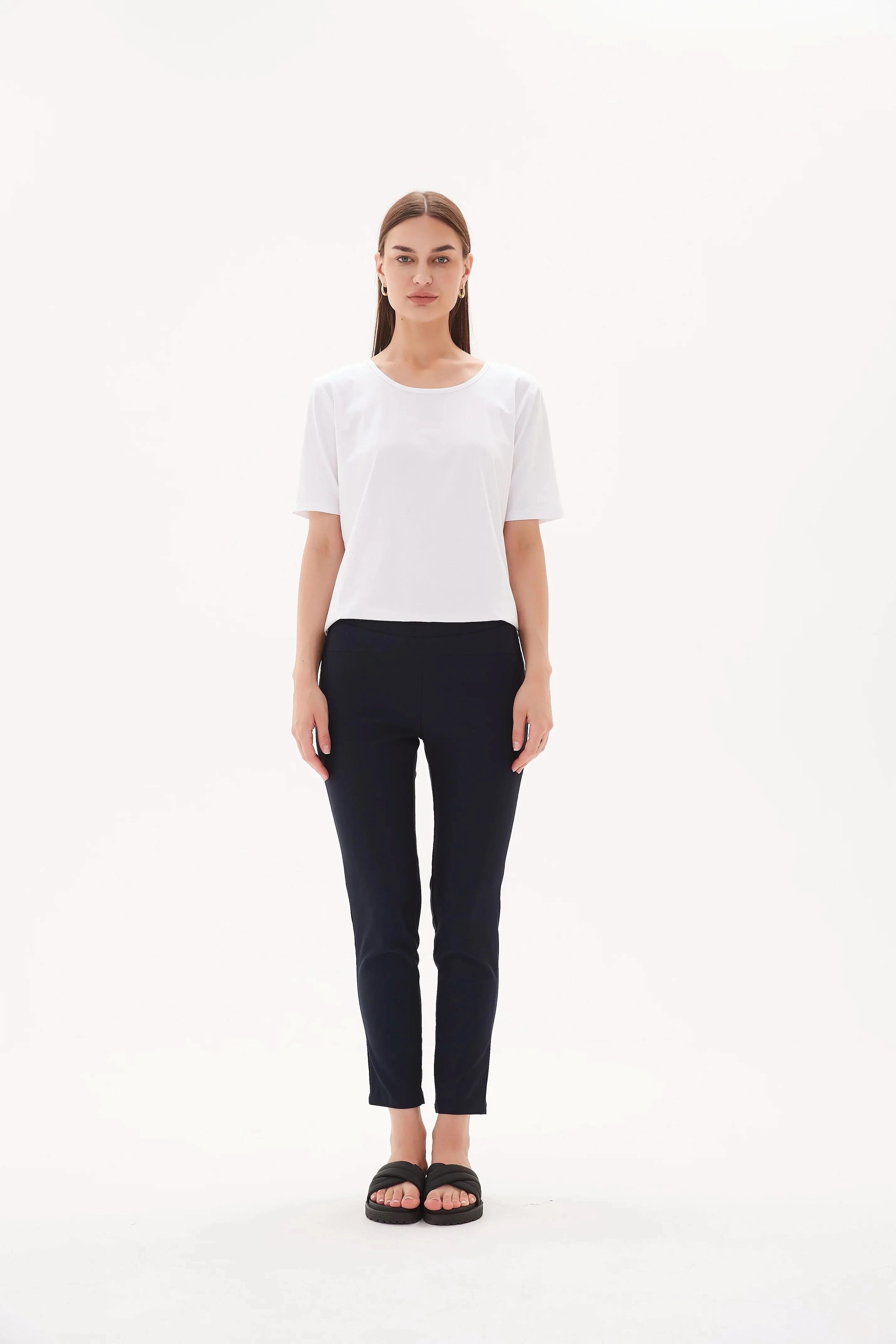 Tirelli Straight Crop Pant High Ankle - Navy