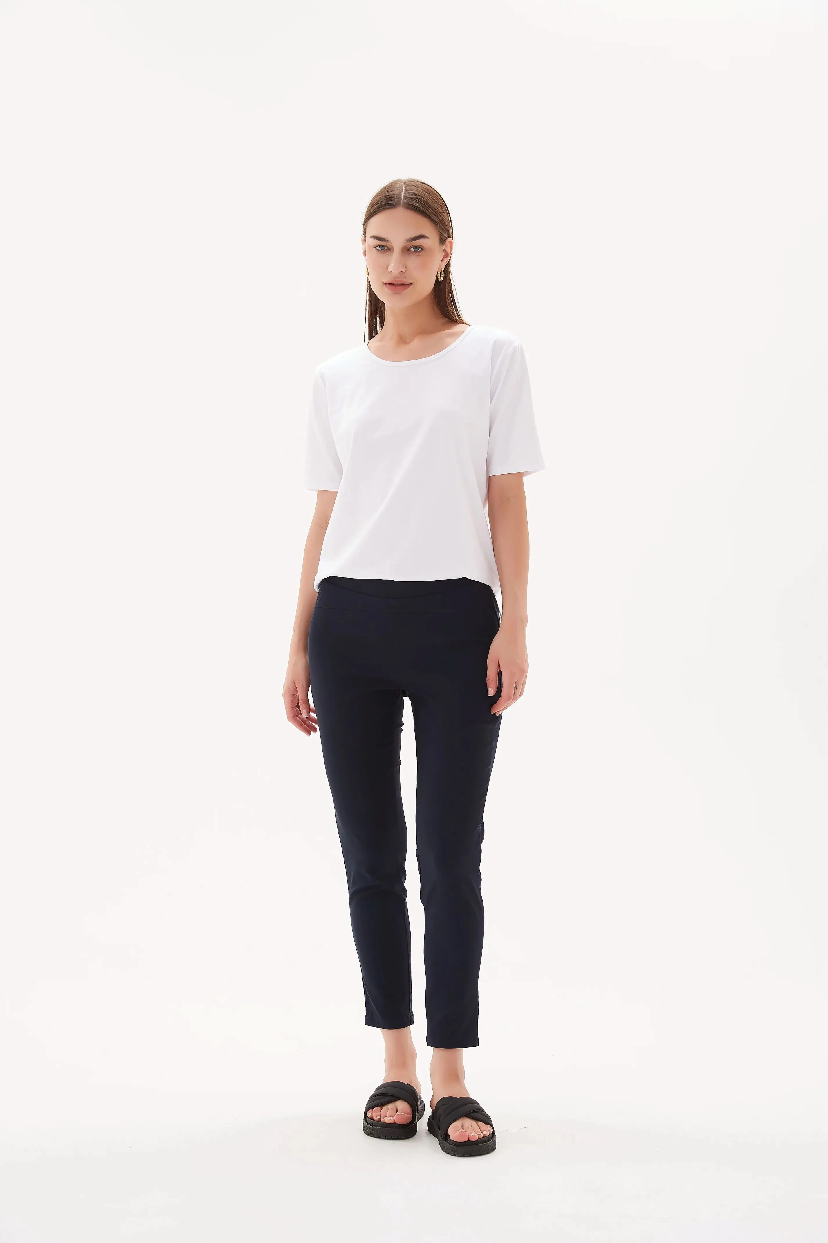 Tirelli Straight Crop Pant High Ankle - Navy