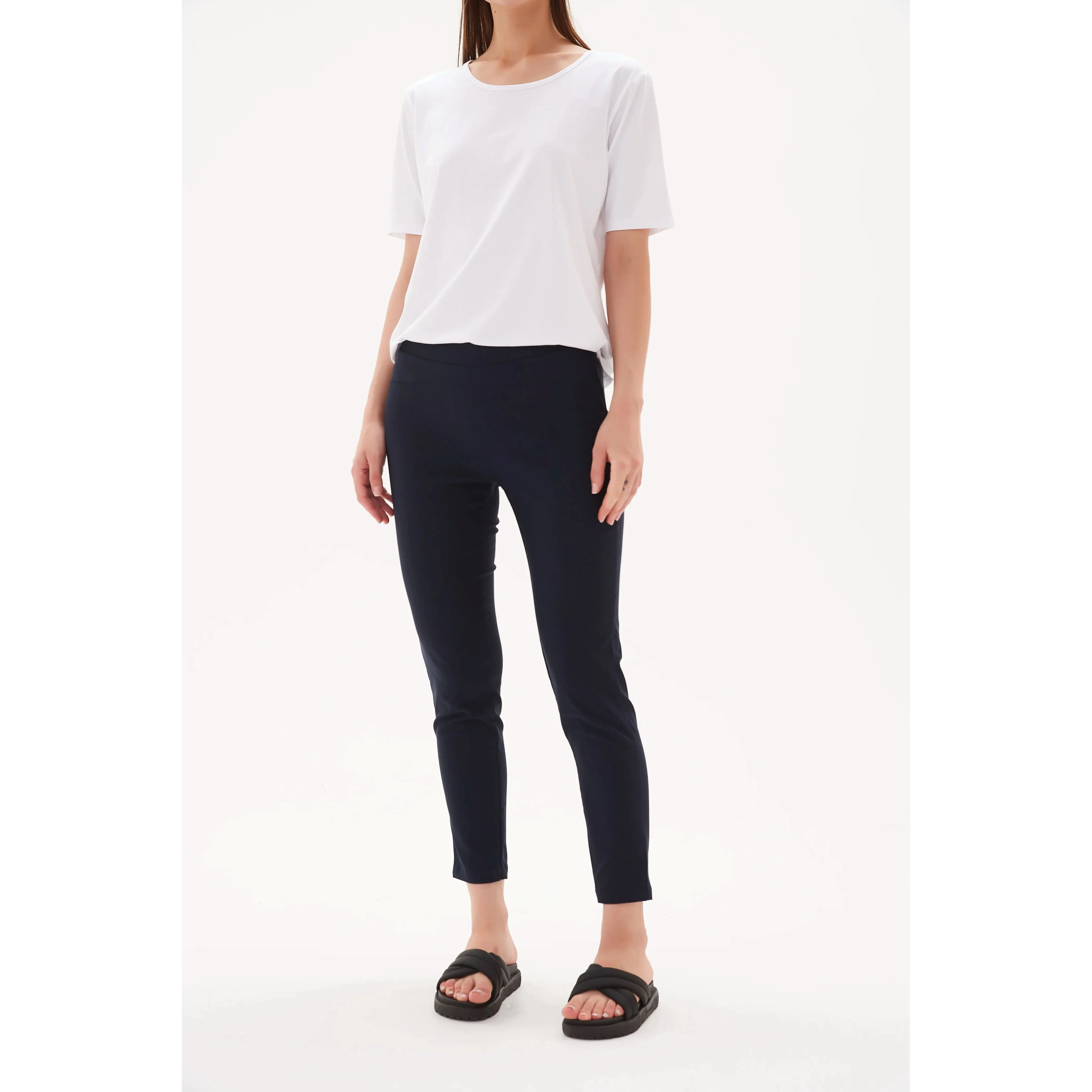 Tirelli Straight Crop Pant High Ankle - Navy