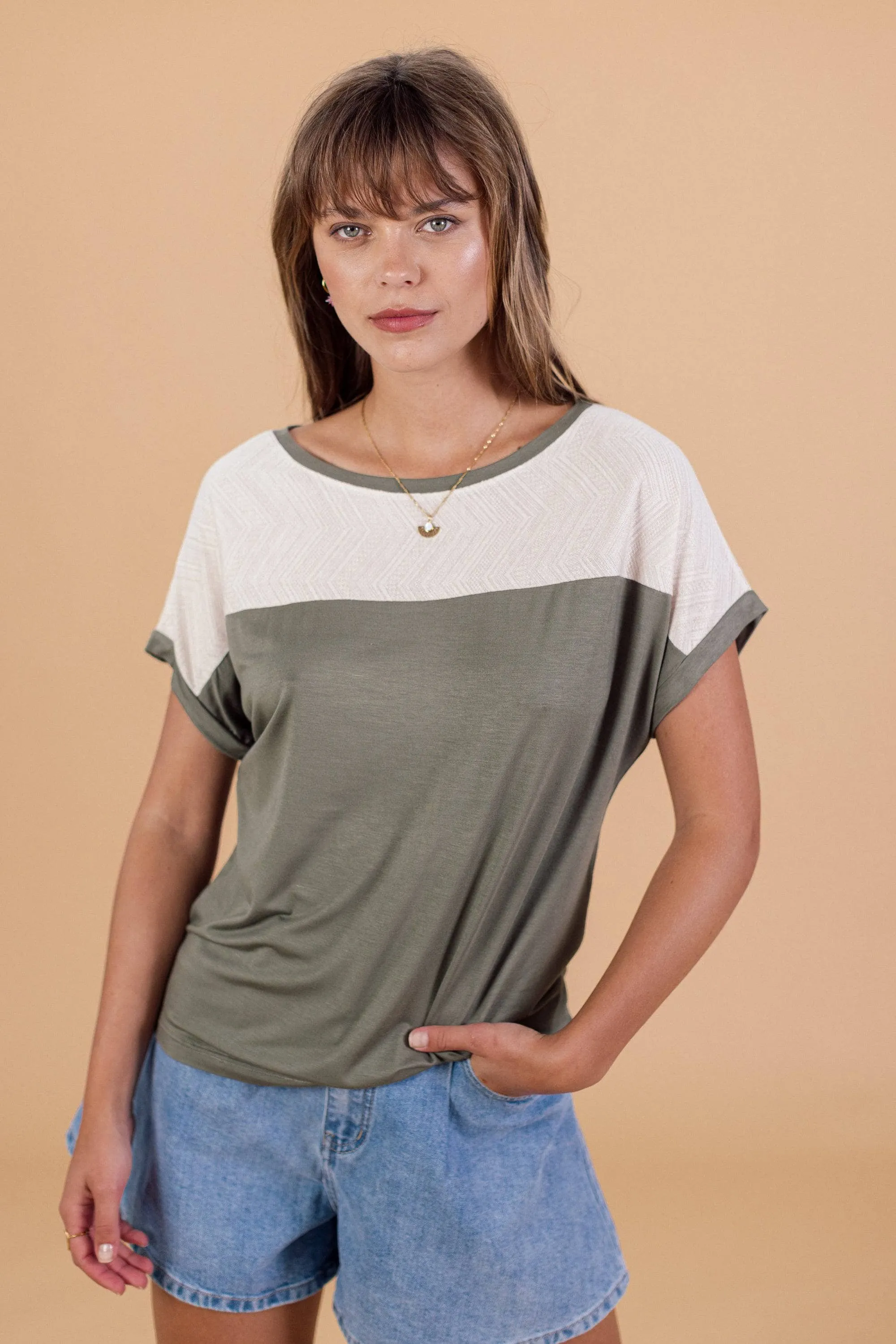 Top Cutiepie Khaki