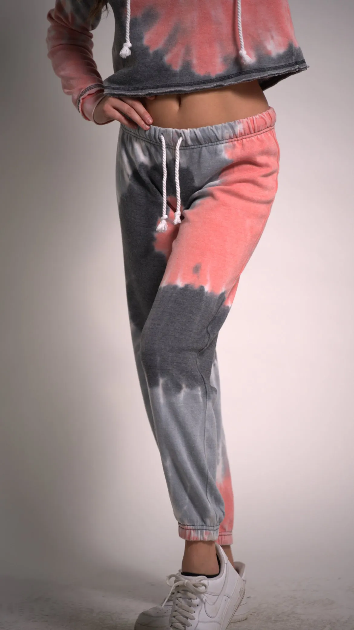 TORNADO SET Hoodie Long Sleeve Tie Dye Outfit and Joggers Two Piece Set