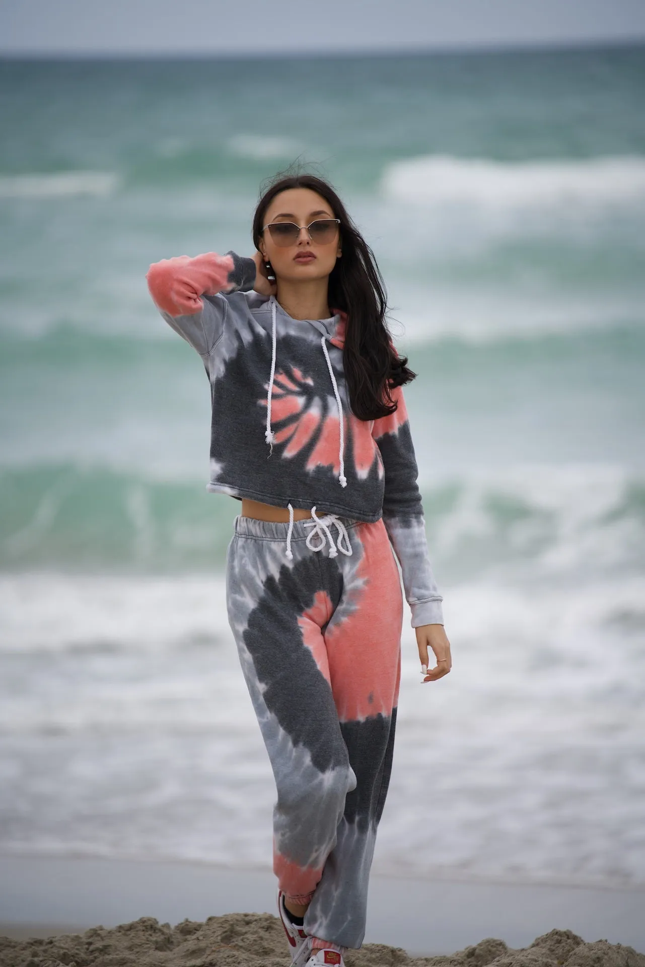 TORNADO SET Hoodie Long Sleeve Tie Dye Outfit and Joggers Two Piece Set