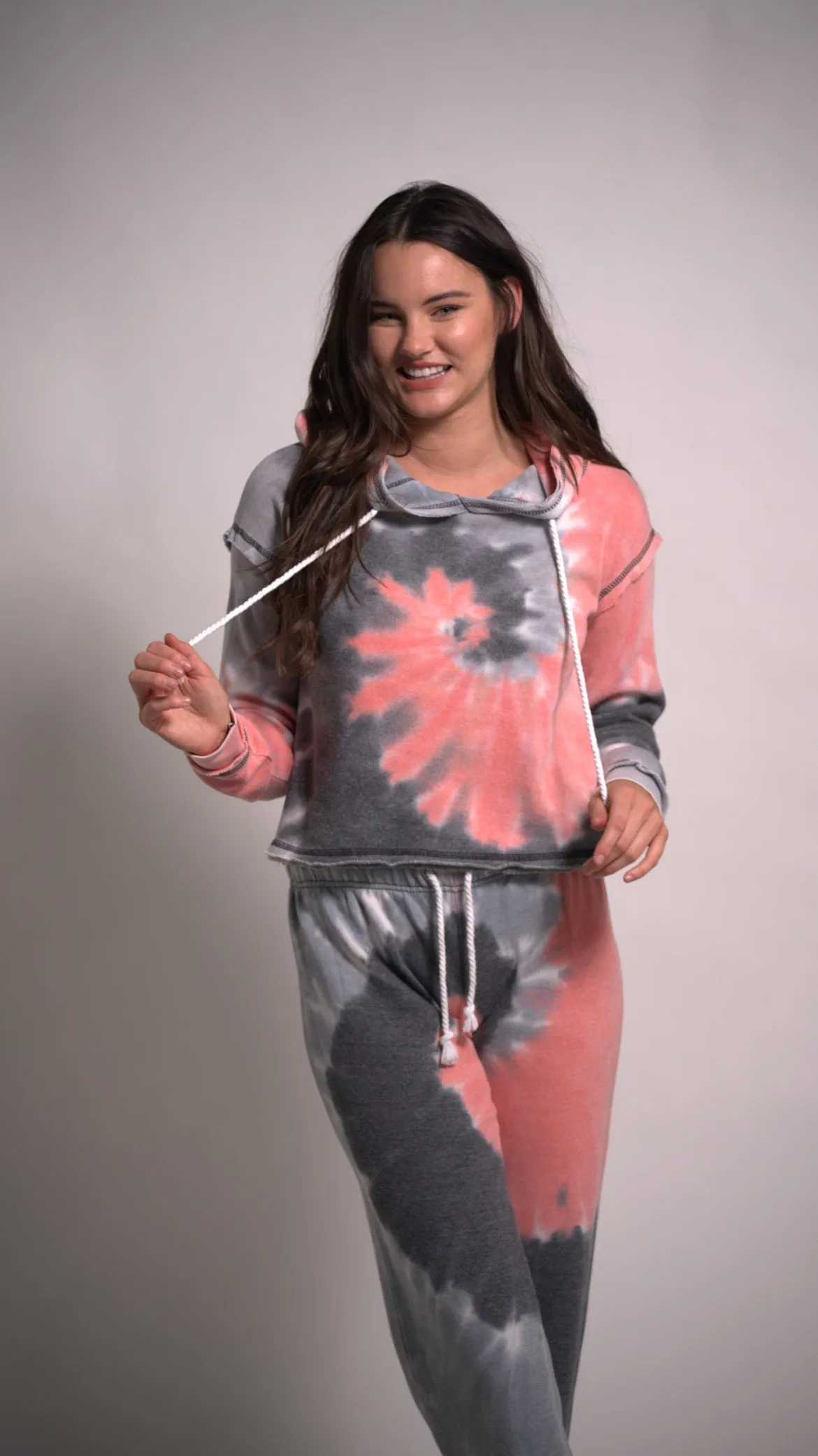TORNADO SET Hoodie Long Sleeve Tie Dye Outfit and Joggers Two Piece Set