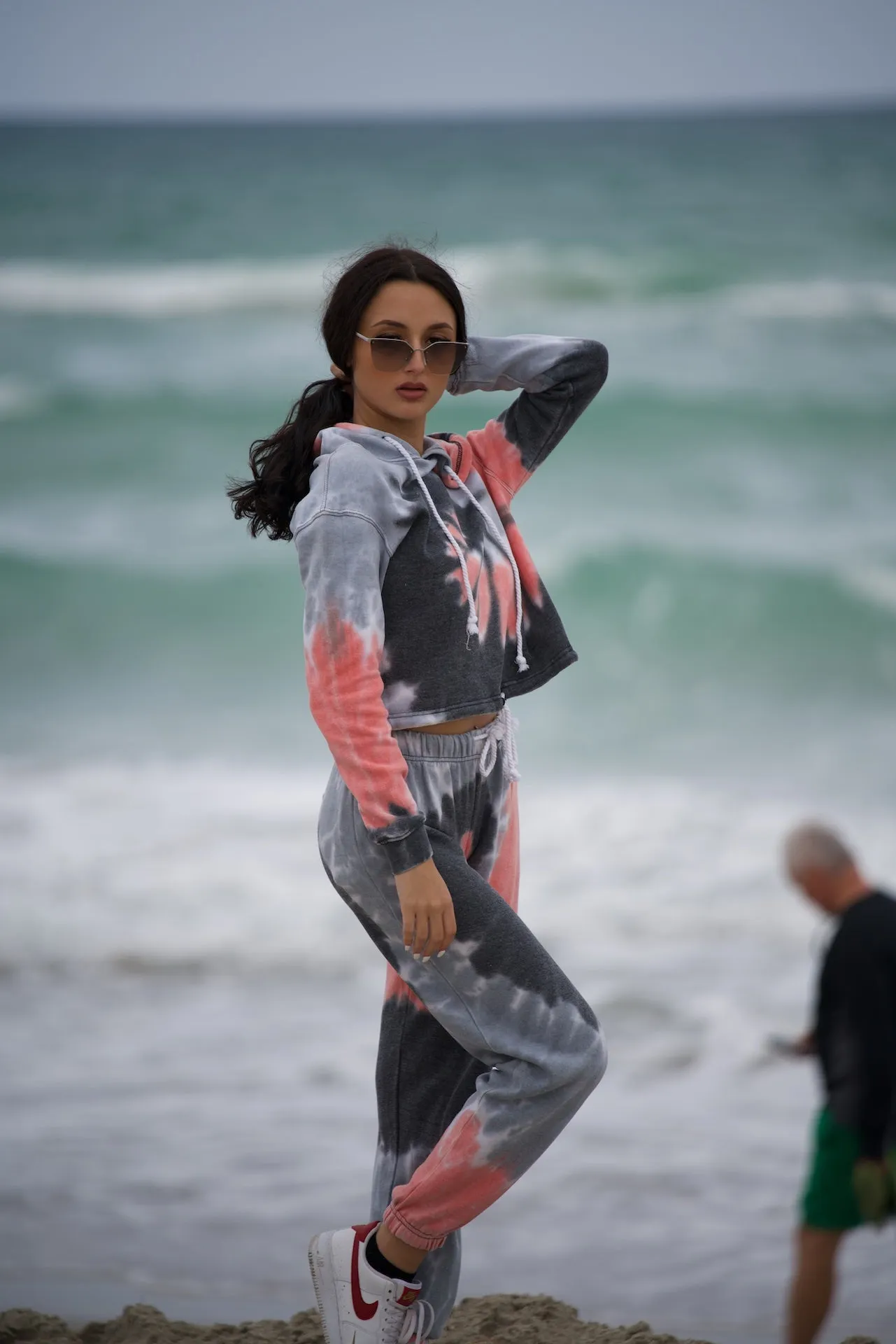 TORNADO SET Hoodie Long Sleeve Tie Dye Outfit and Joggers Two Piece Set