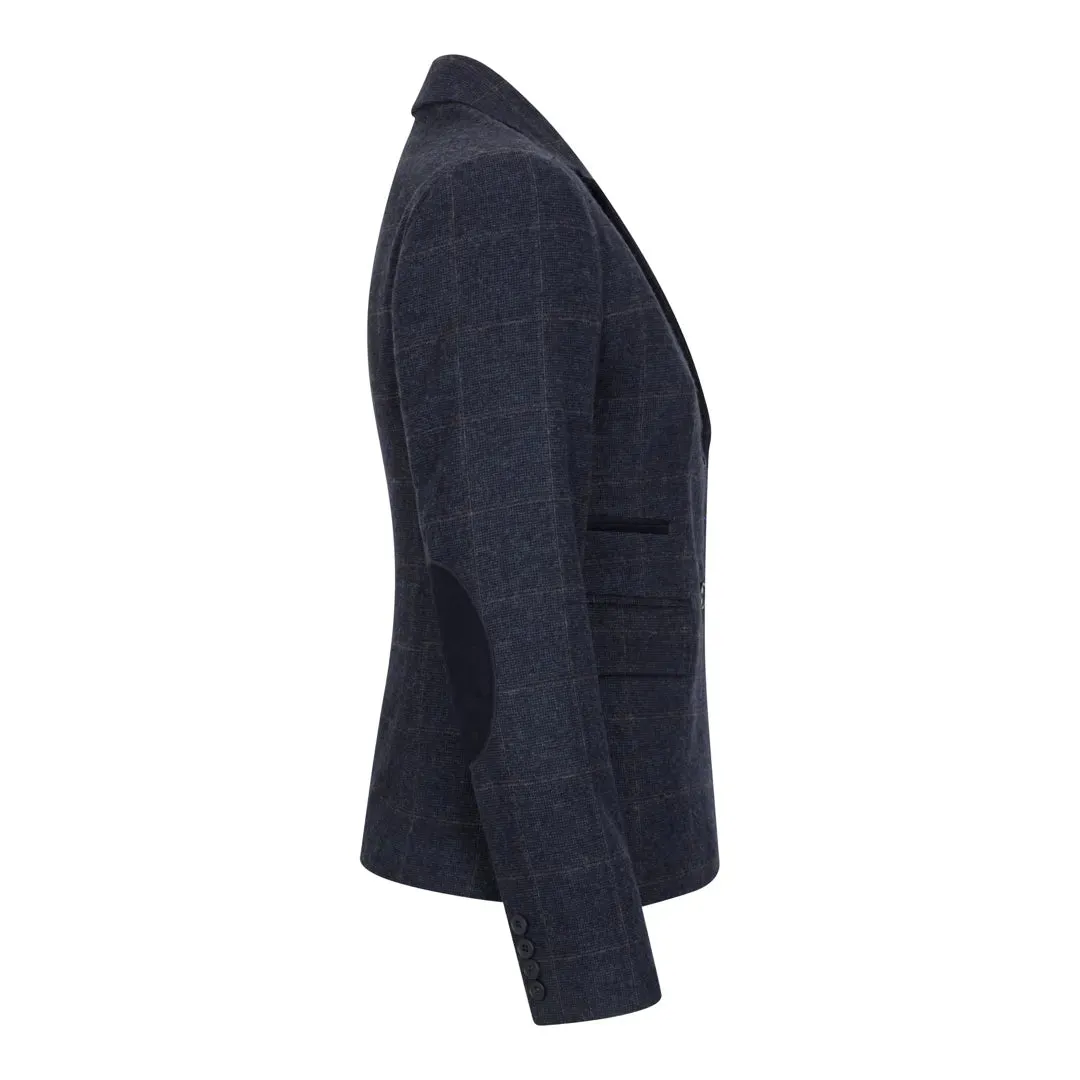 TPSTZ72 - Women's Navy Blue Tweed Blazer Waistcoat