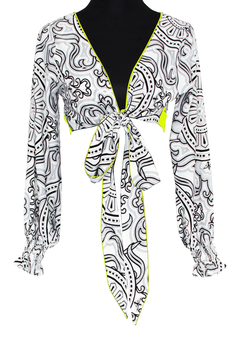 Tribal - Moon Crop Top (Neon Yellow)