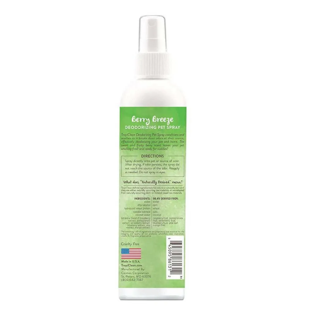 Tropiclean Berry Breeze Deodorizing Spray for Pets (8 oz)