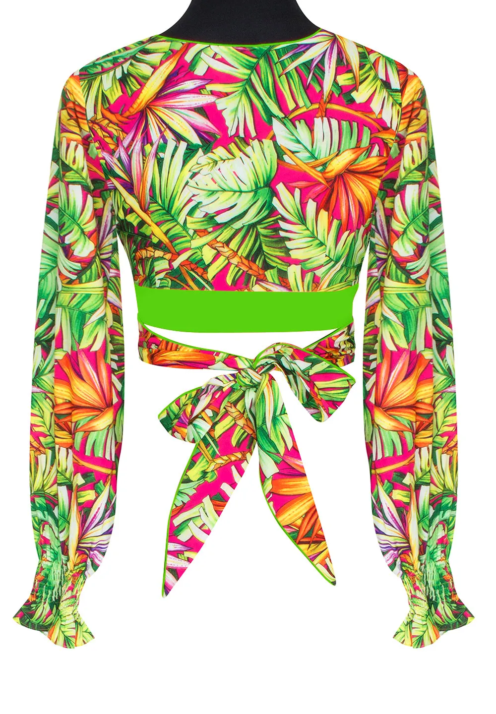 Tropics - Jungle Paradise Crop Top (Neon Green)