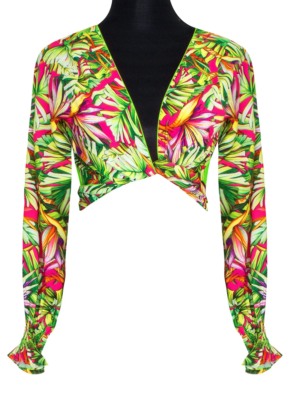 Tropics - Jungle Paradise Crop Top (Neon Green)