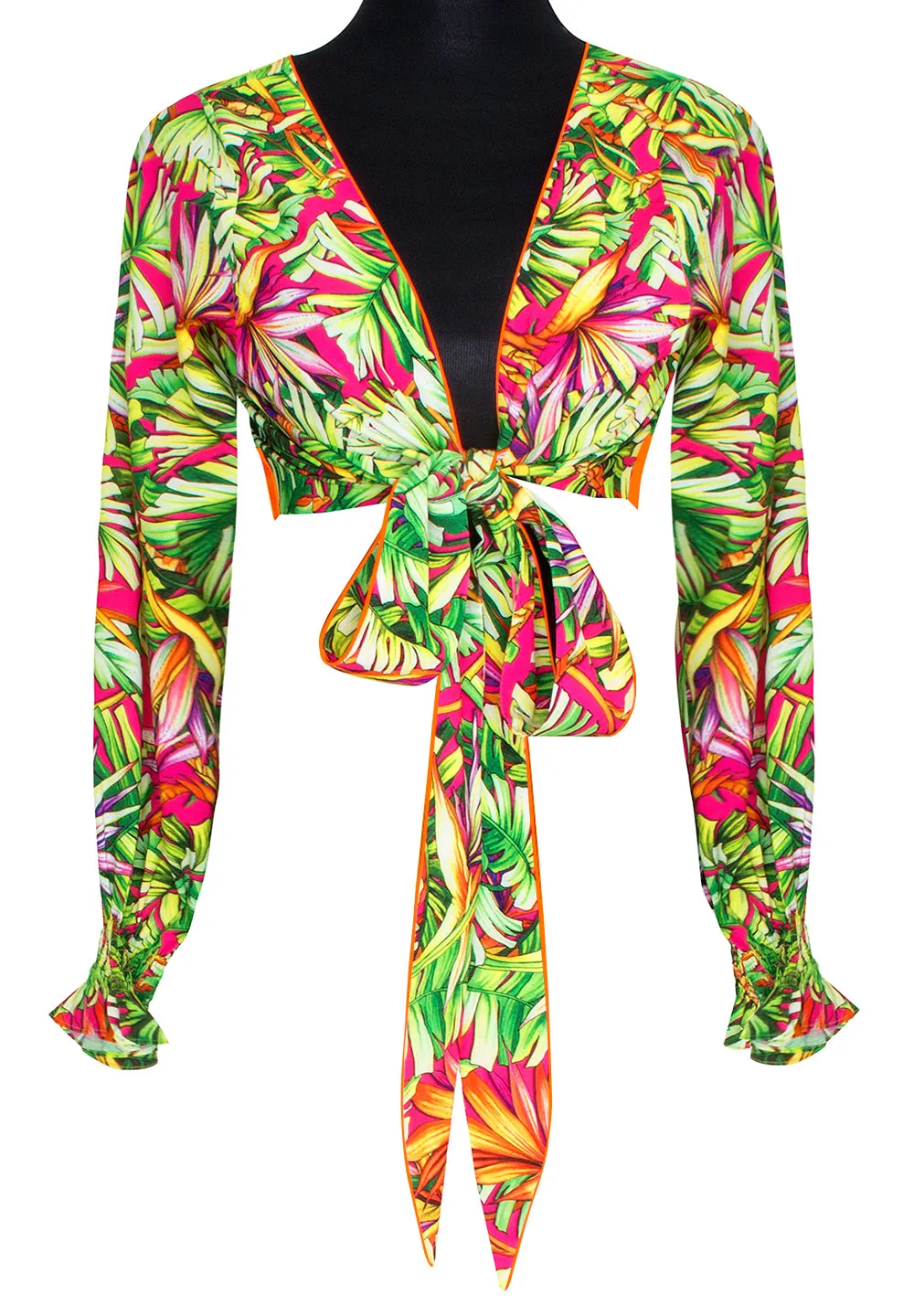 Tropics - Jungle Paradise Crop Top (Neon Orange)