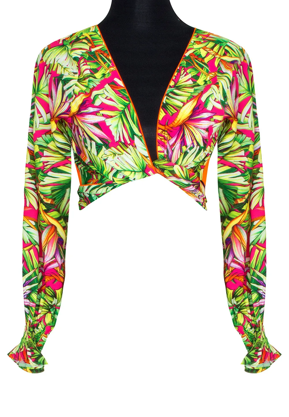 Tropics - Jungle Paradise Crop Top (Neon Orange)