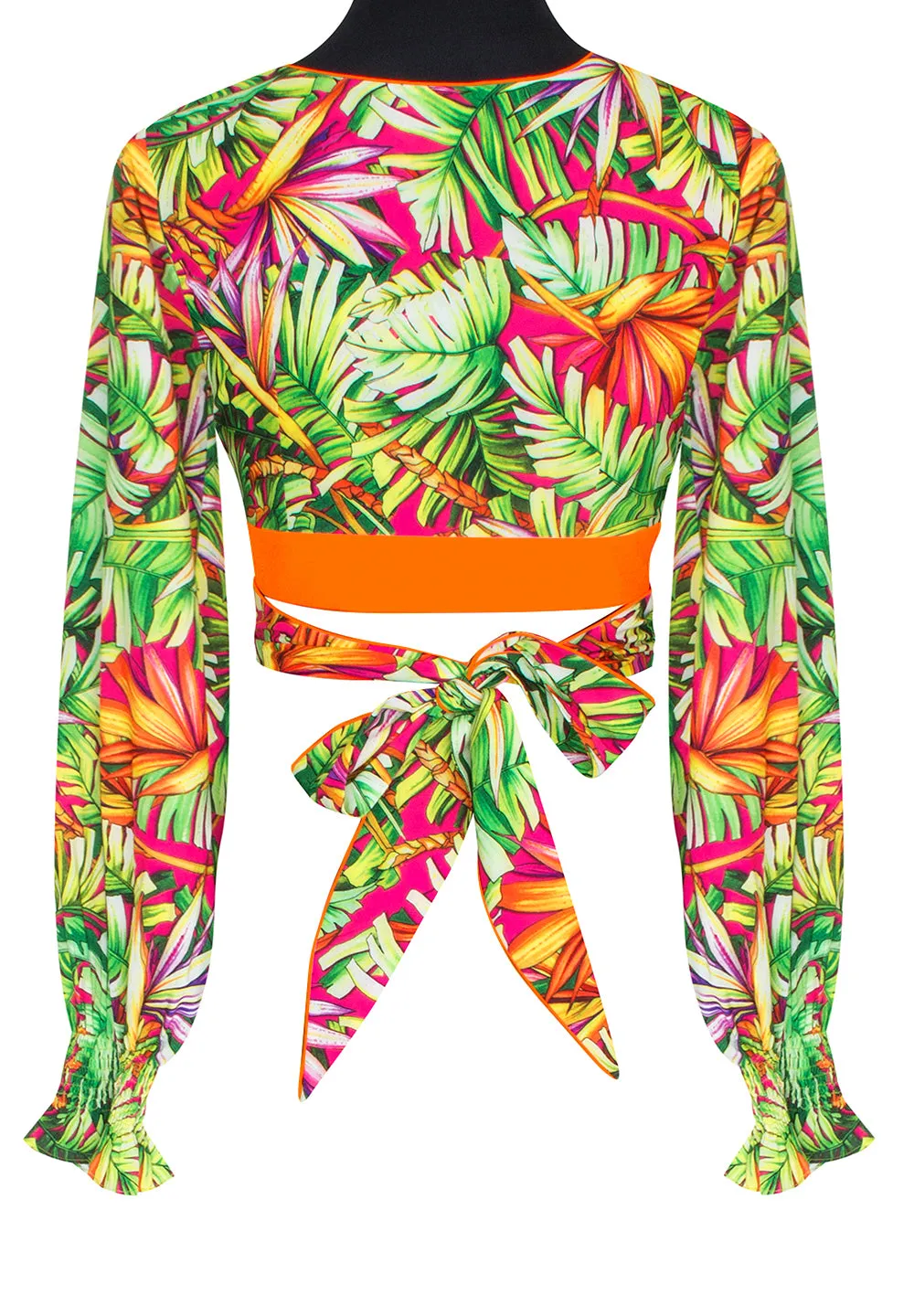 Tropics - Jungle Paradise Crop Top (Neon Orange)