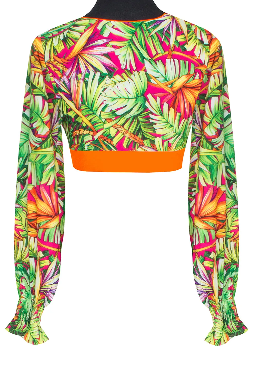 Tropics - Jungle Paradise Crop Top (Neon Orange)