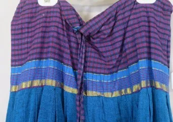 Turquoise and Purple Harem pants with gold detail