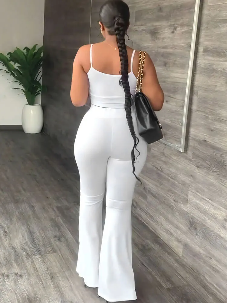 Two Piece Spaghetti Strap Tank Top & FlAre Pants
