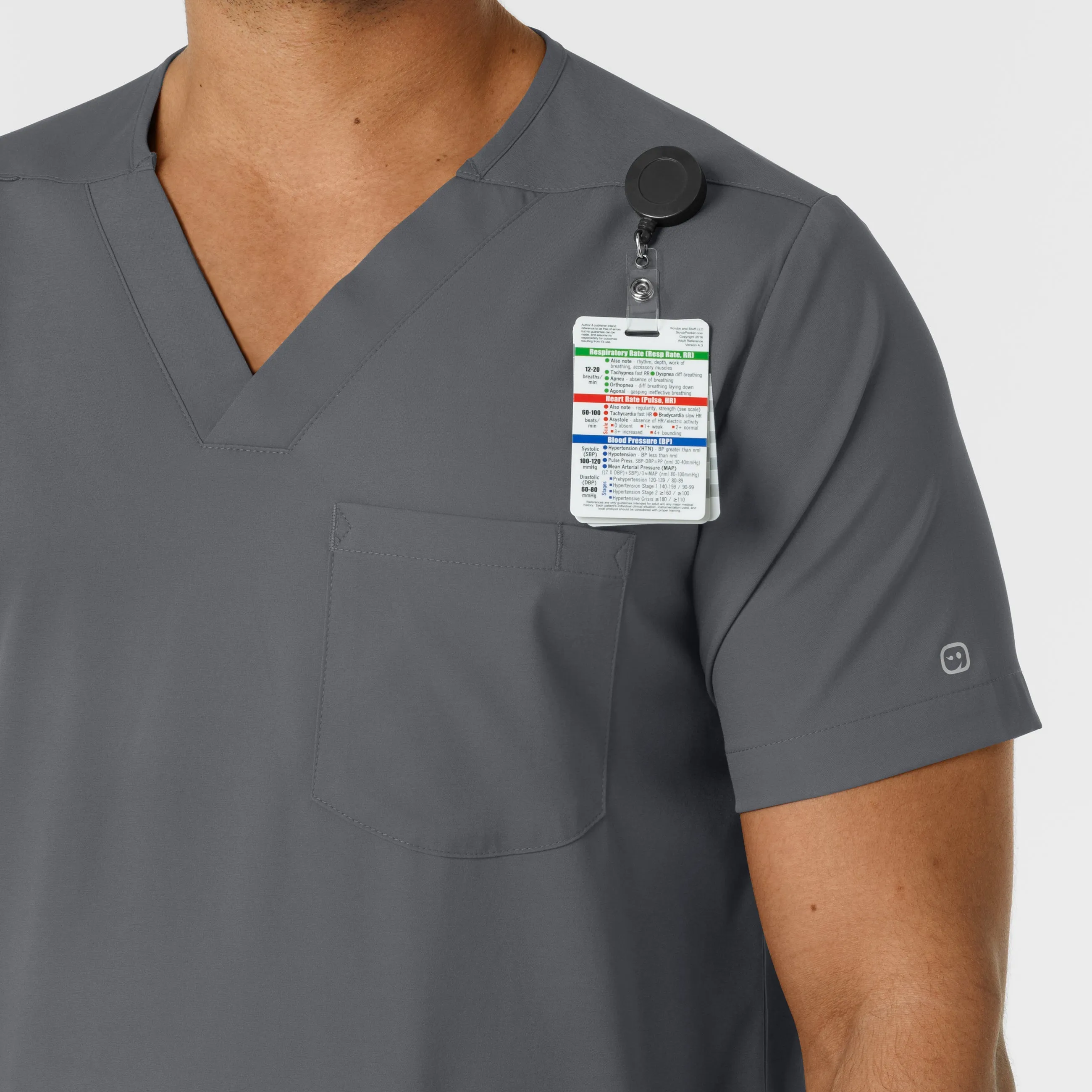 UMSL Boundless Men's Multi Pocket V-Neck Scrub Top with Logo