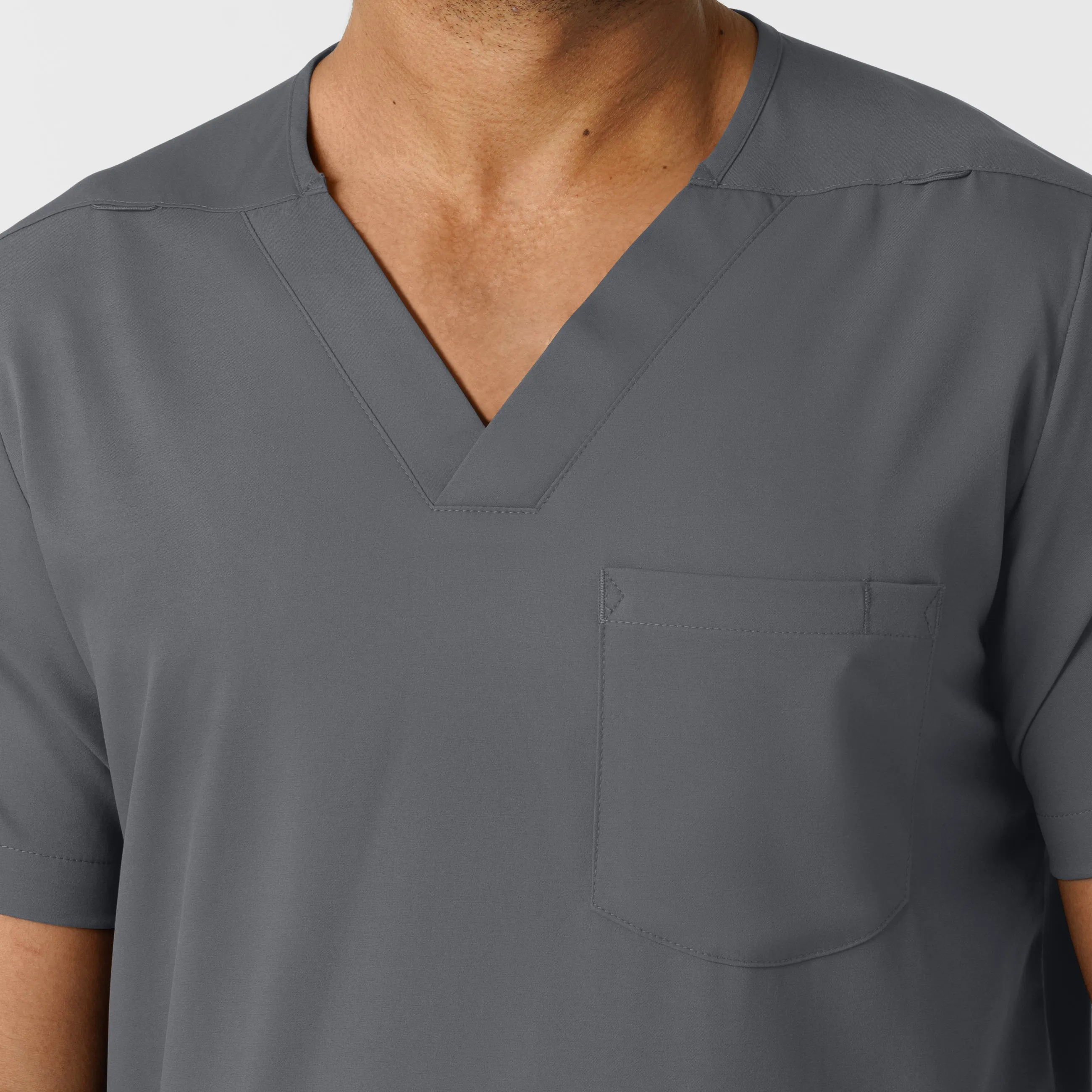 UMSL Boundless Men's Multi Pocket V-Neck Scrub Top with Logo