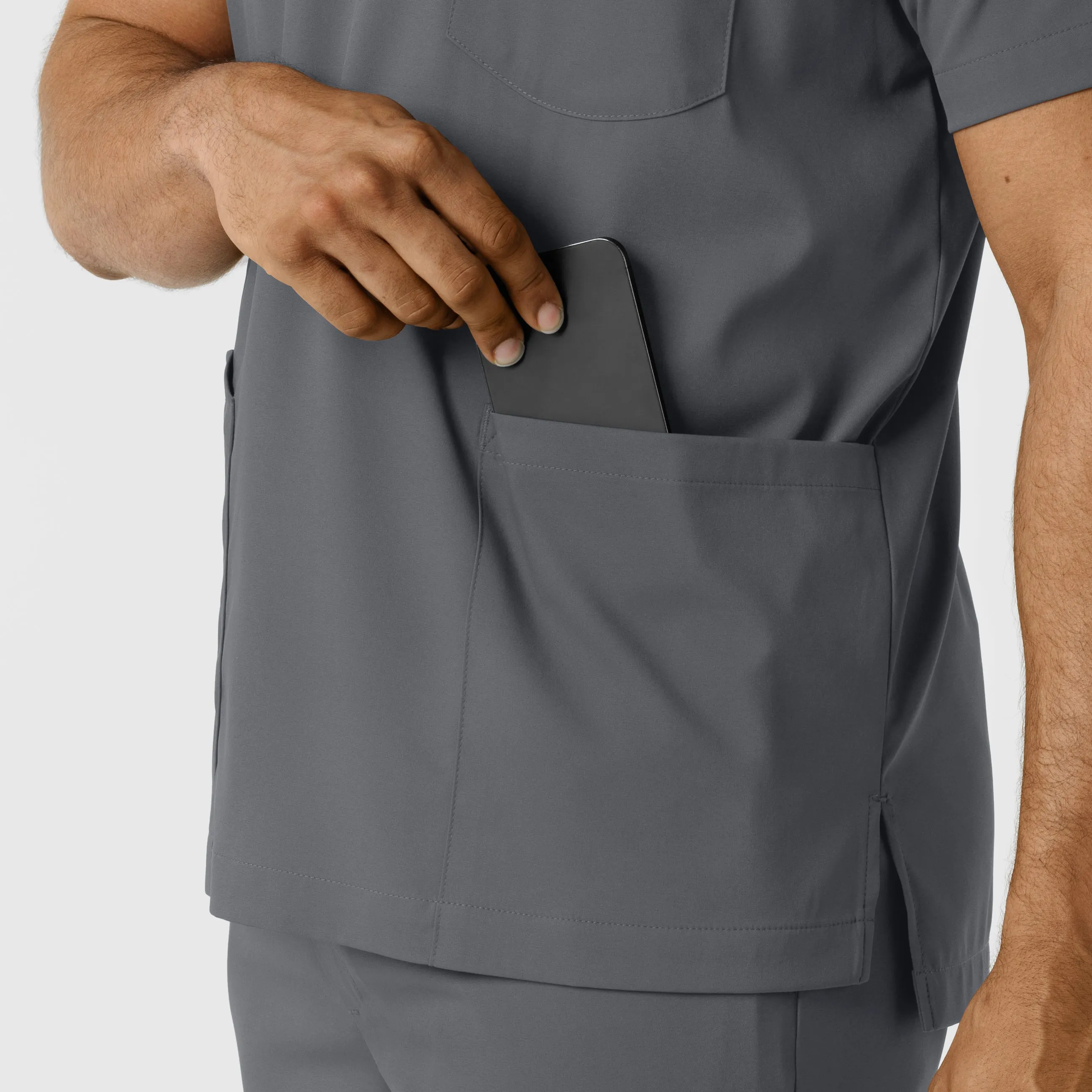 UMSL Boundless Men's Multi Pocket V-Neck Scrub Top with Logo