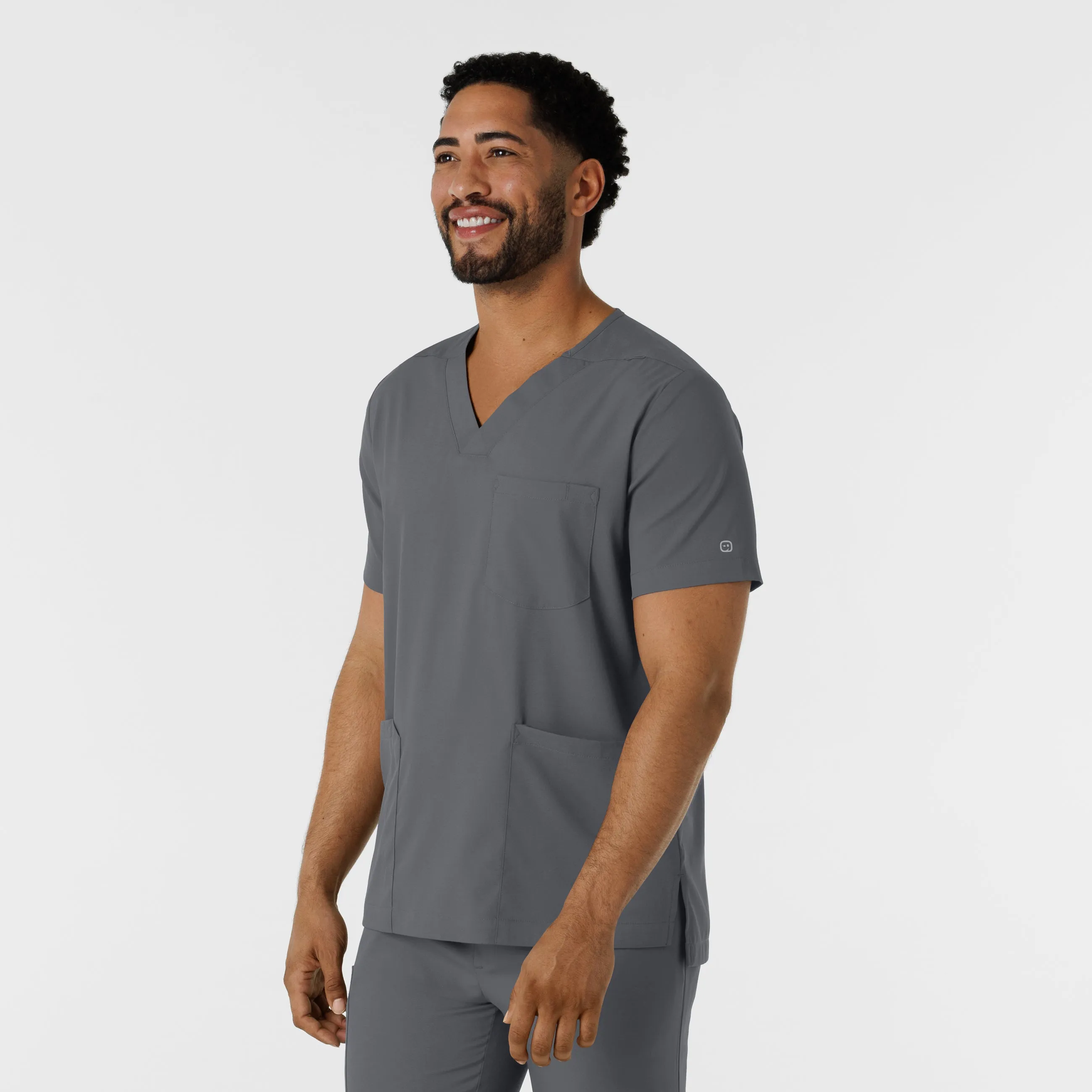 UMSL Boundless Men's Multi Pocket V-Neck Scrub Top with Logo
