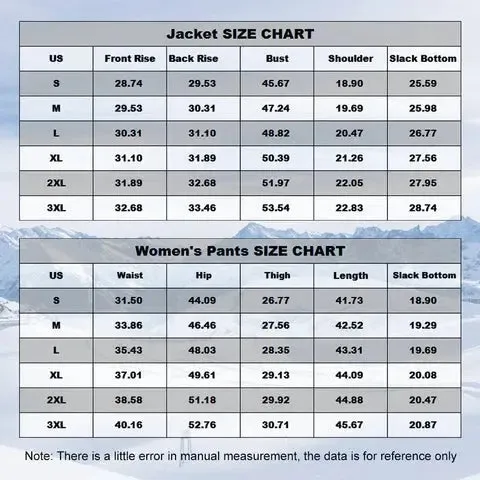 Unisex Snowboard Ski Jacket and Pants Set Marble Pattern