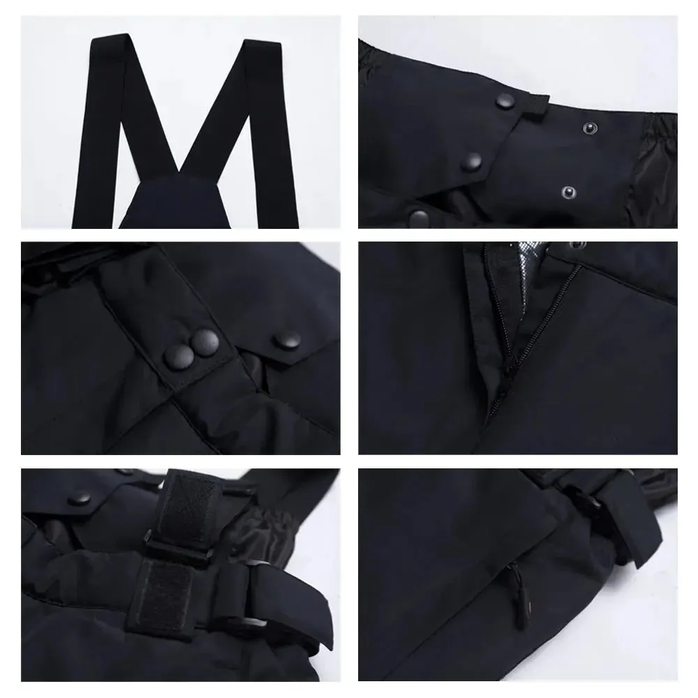 Unisex Snowboard Ski Jacket and Pants Set Marble Pattern