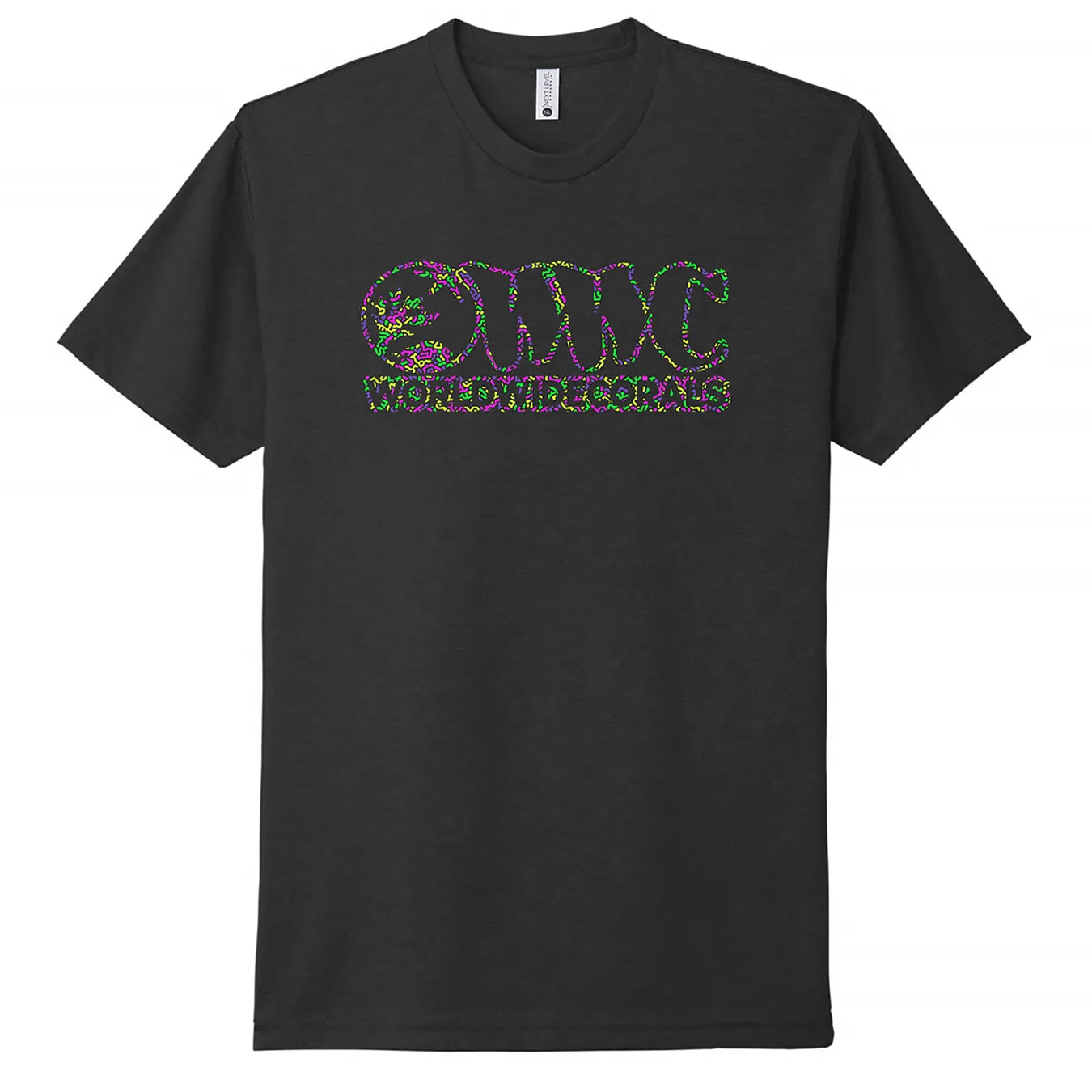 UV Ink Neon Logo Coral Pattern T-Shirt