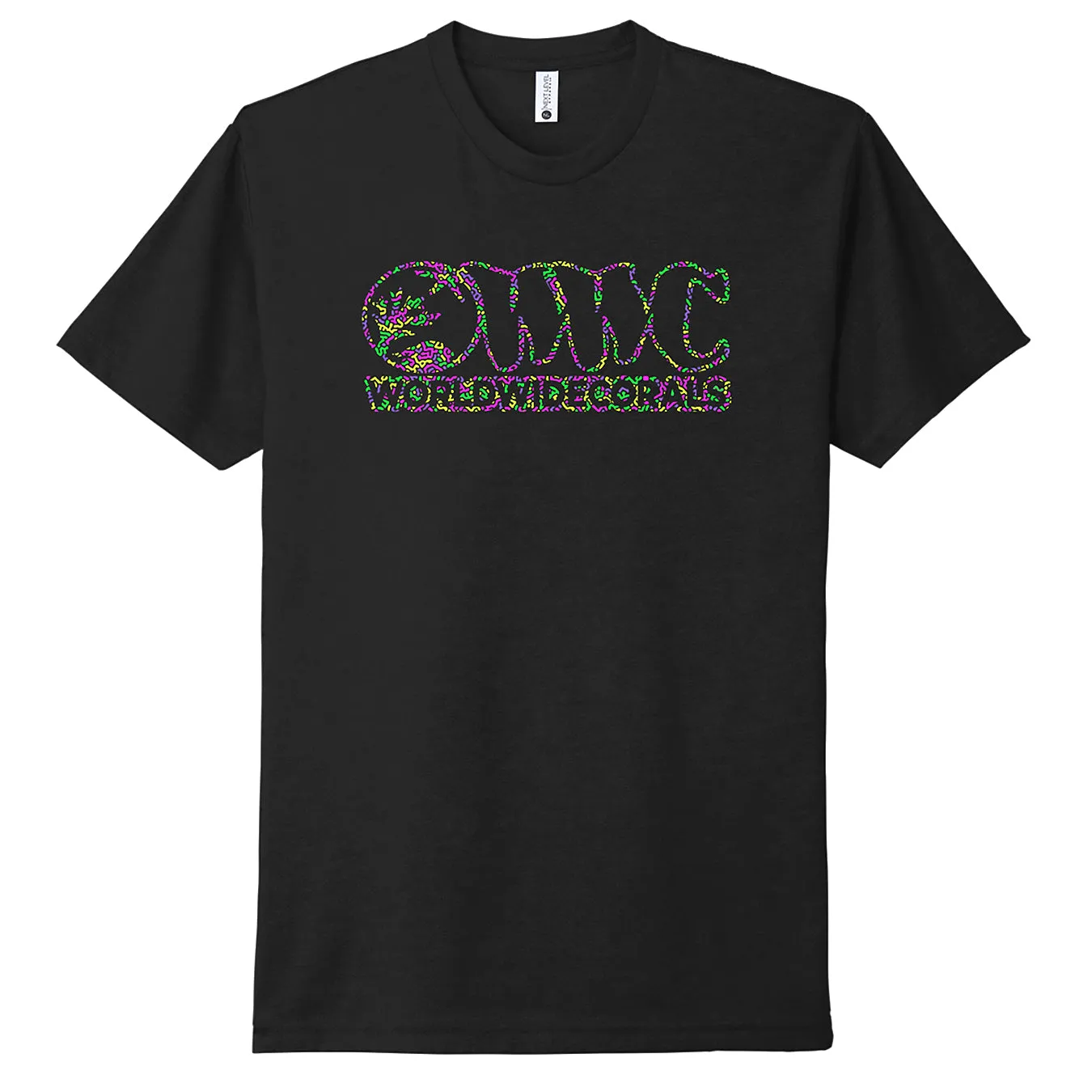 UV Ink Neon Logo Coral Pattern T-Shirt