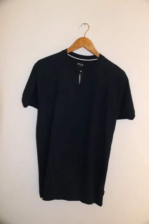 Vintage Fila plain blue medium mens t-shirt