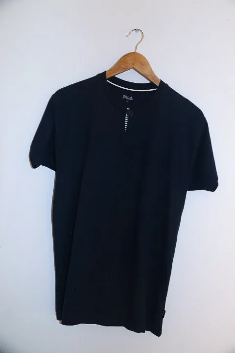 Vintage Fila plain blue medium mens t-shirt