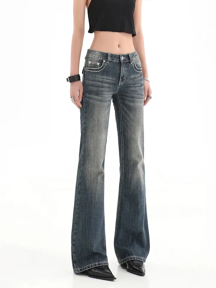 Vintage High Waist Summer Street Style Flared Jeans