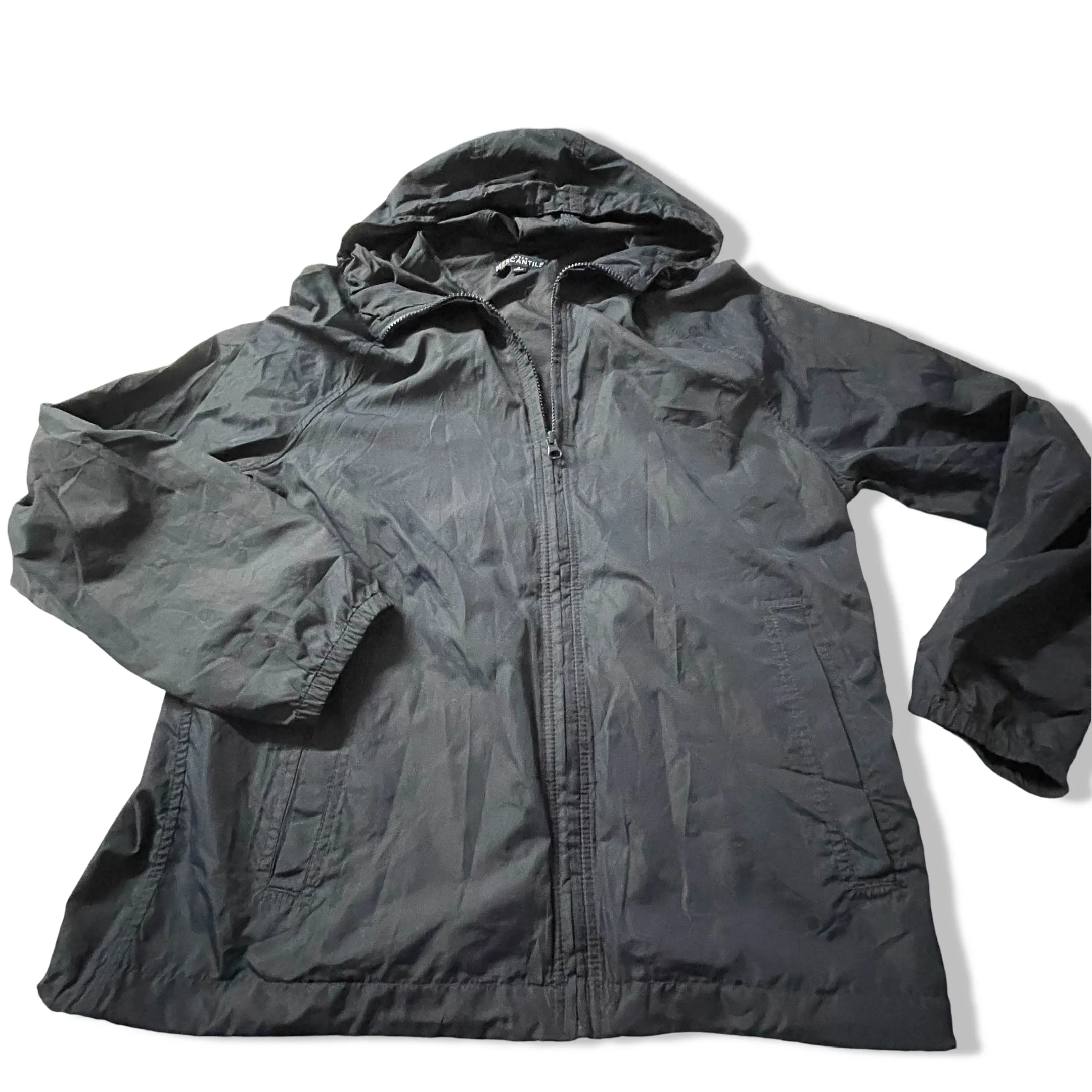 Vintage J.Crew Mercantile blue hooded rain jacket in S| Made in Vietnam|L26 W21|SKU 3844