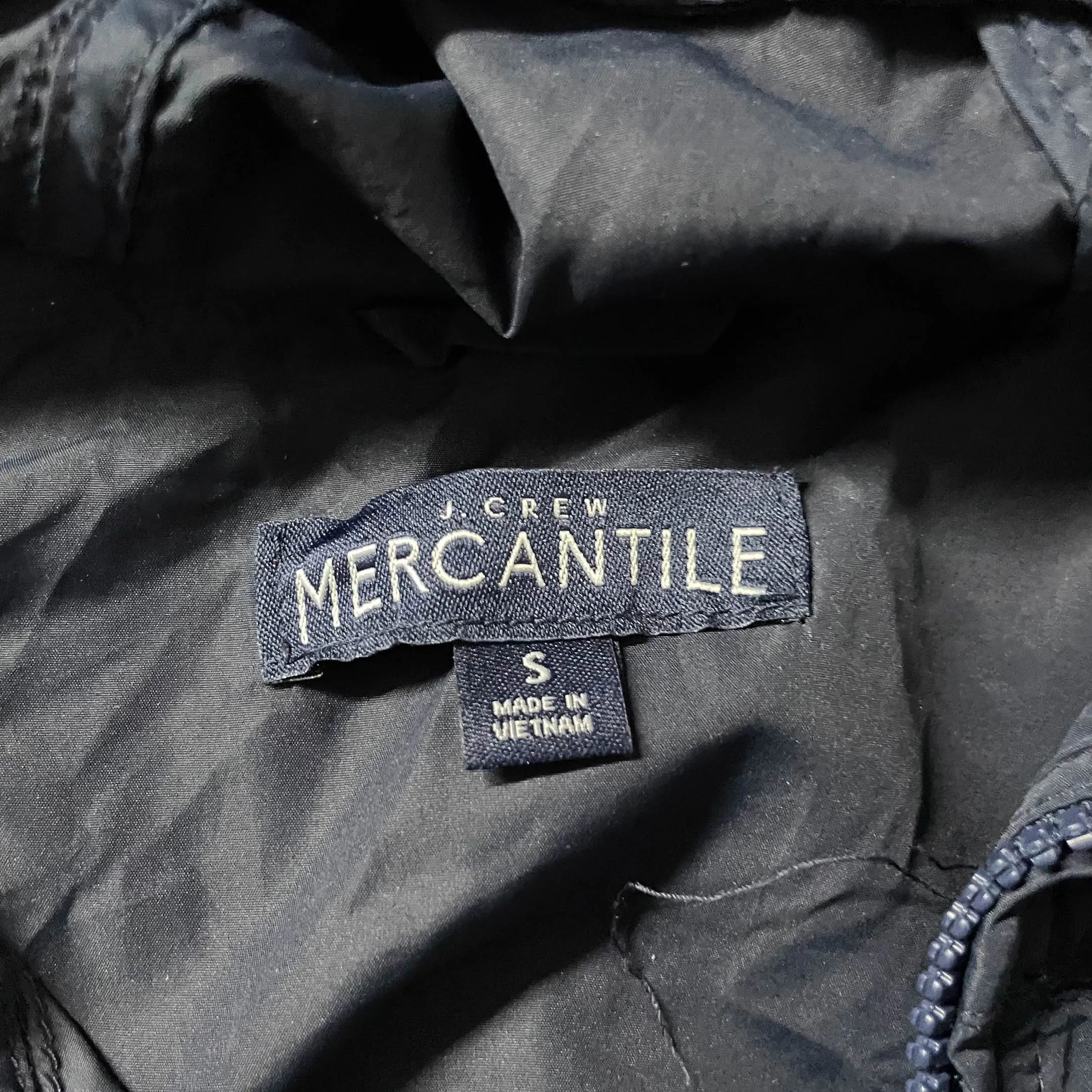 Vintage J.Crew Mercantile blue hooded rain jacket in S| Made in Vietnam|L26 W21|SKU 3844