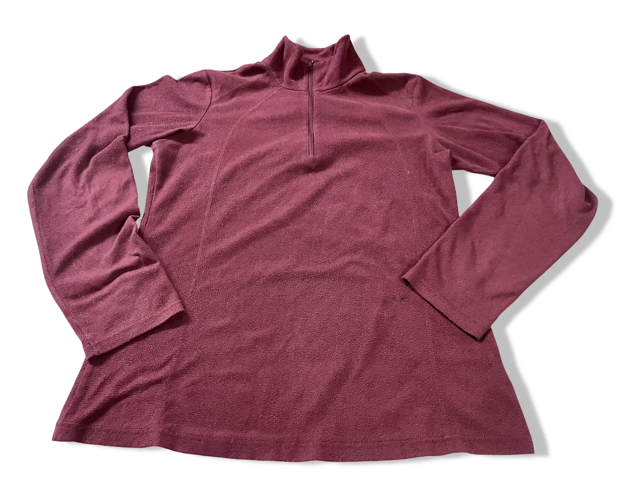 Vintage men's Columbia sportwear brown fleece 1/4 zip high neck jacket in S|L27 W23|SKU 4103