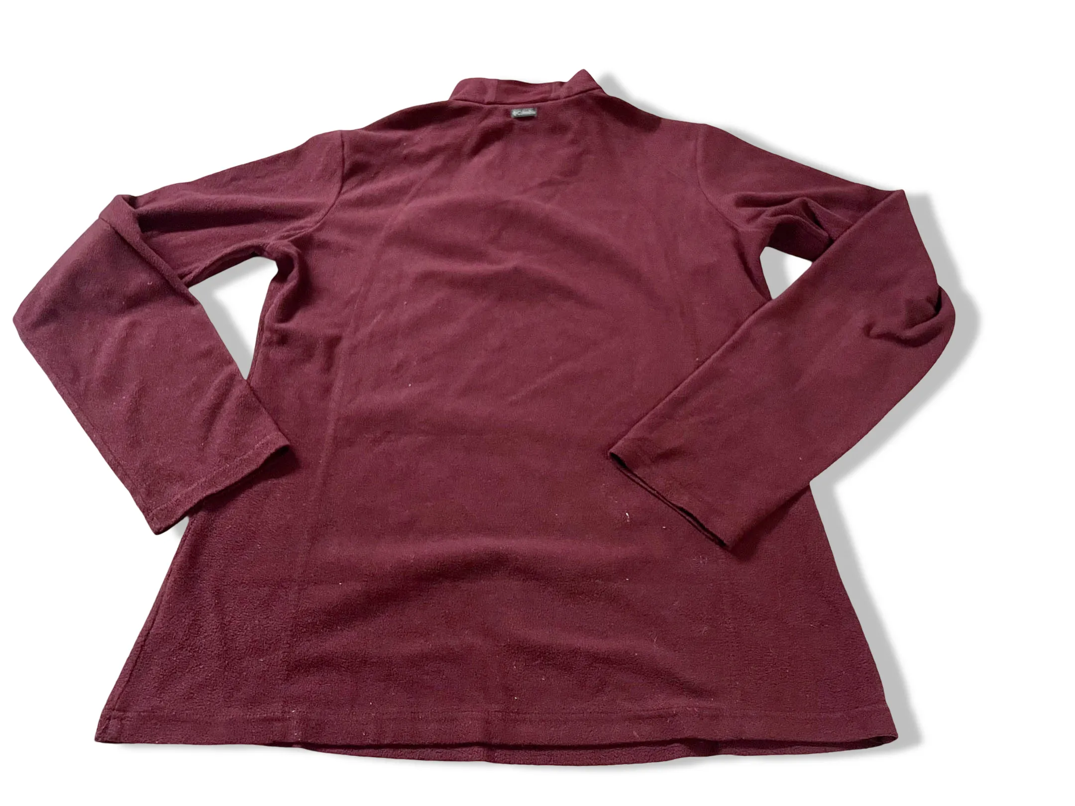 Vintage men's Columbia sportwear brown fleece 1/4 zip high neck jacket in S|L27 W23|SKU 4103