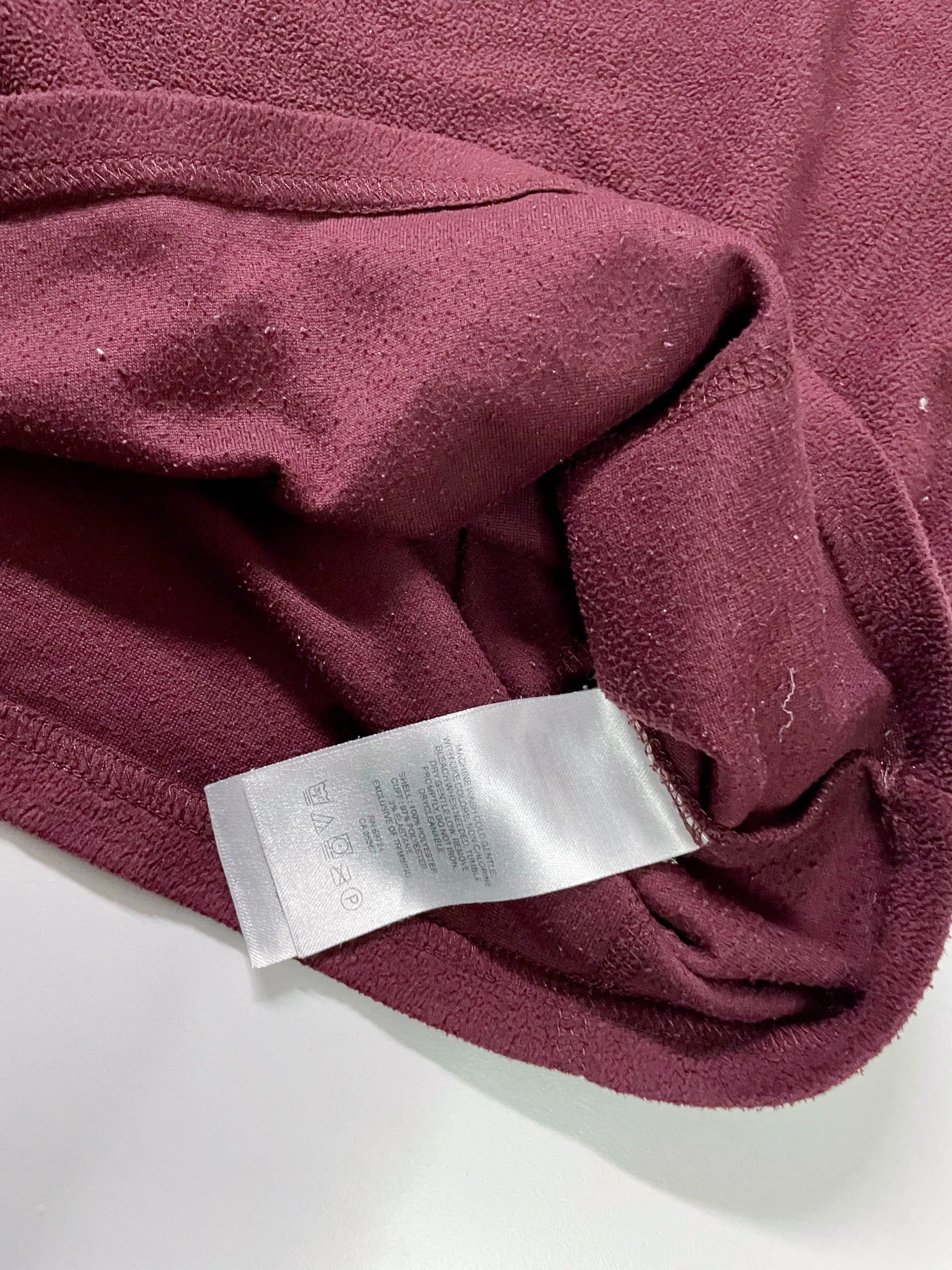 Vintage men's Columbia sportwear brown fleece 1/4 zip high neck jacket in S|L27 W23|SKU 4103