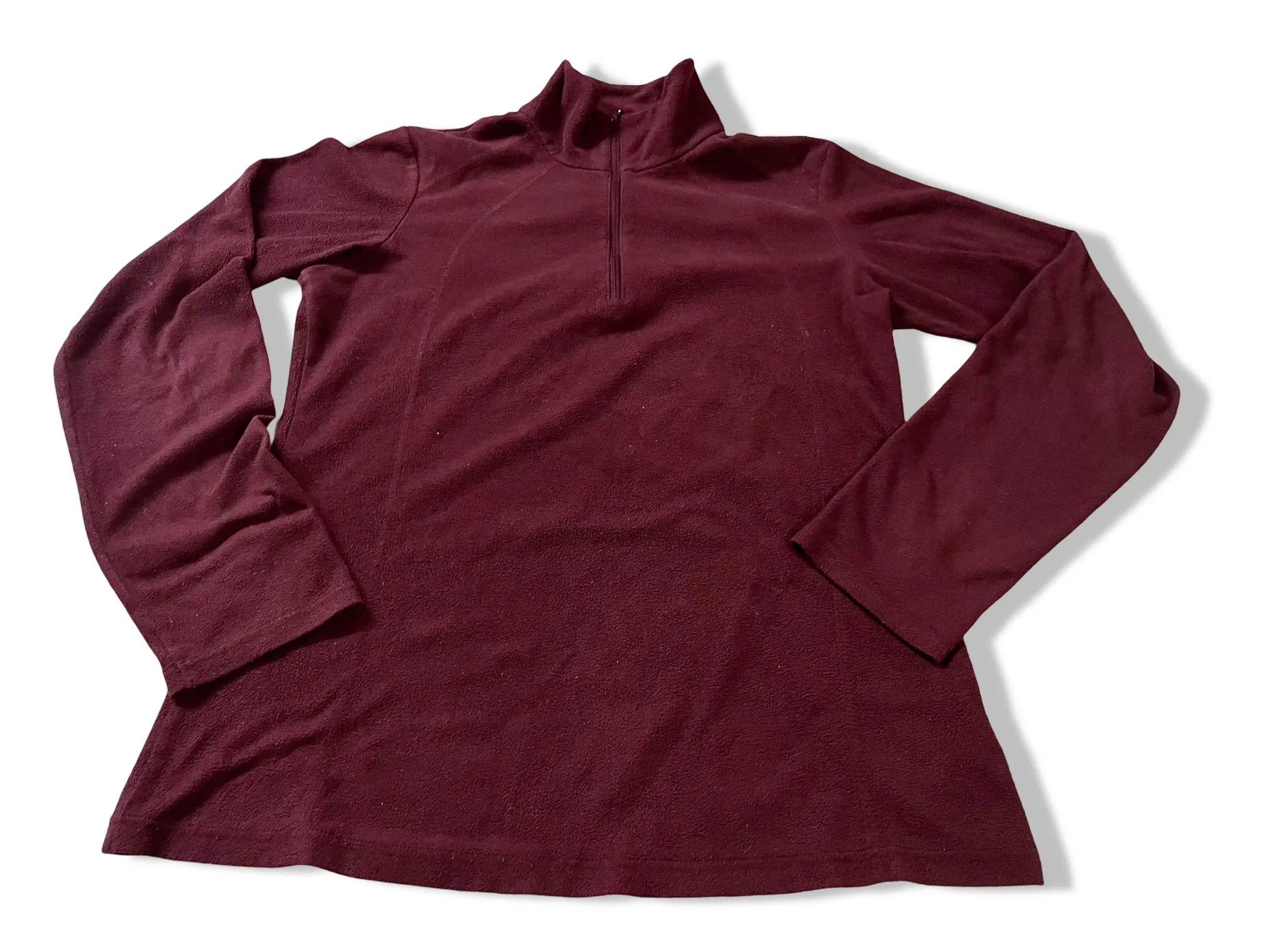 Vintage men's Columbia sportwear brown fleece 1/4 zip high neck jacket in S|L27 W23|SKU 4103