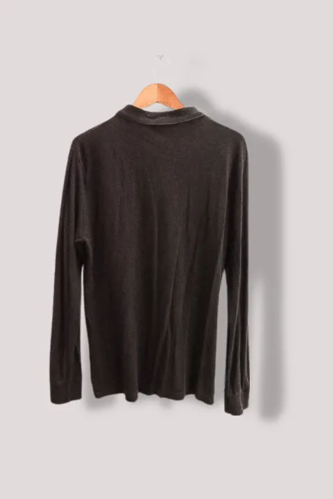 Vintage Original Penguin heritage slim fit mens black long sleeve polo tees XL