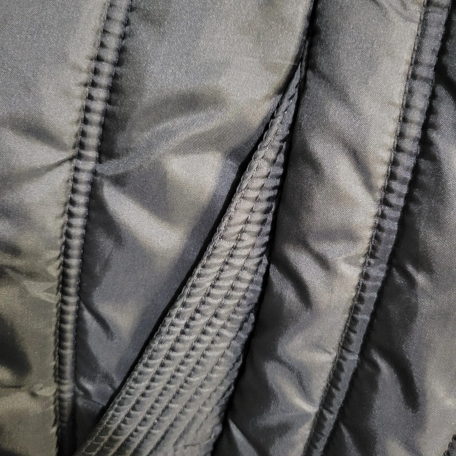 Vintage Quilted Puffer Coat Black Long Midi 80s Winter Insulated Chunky Longline Size Small